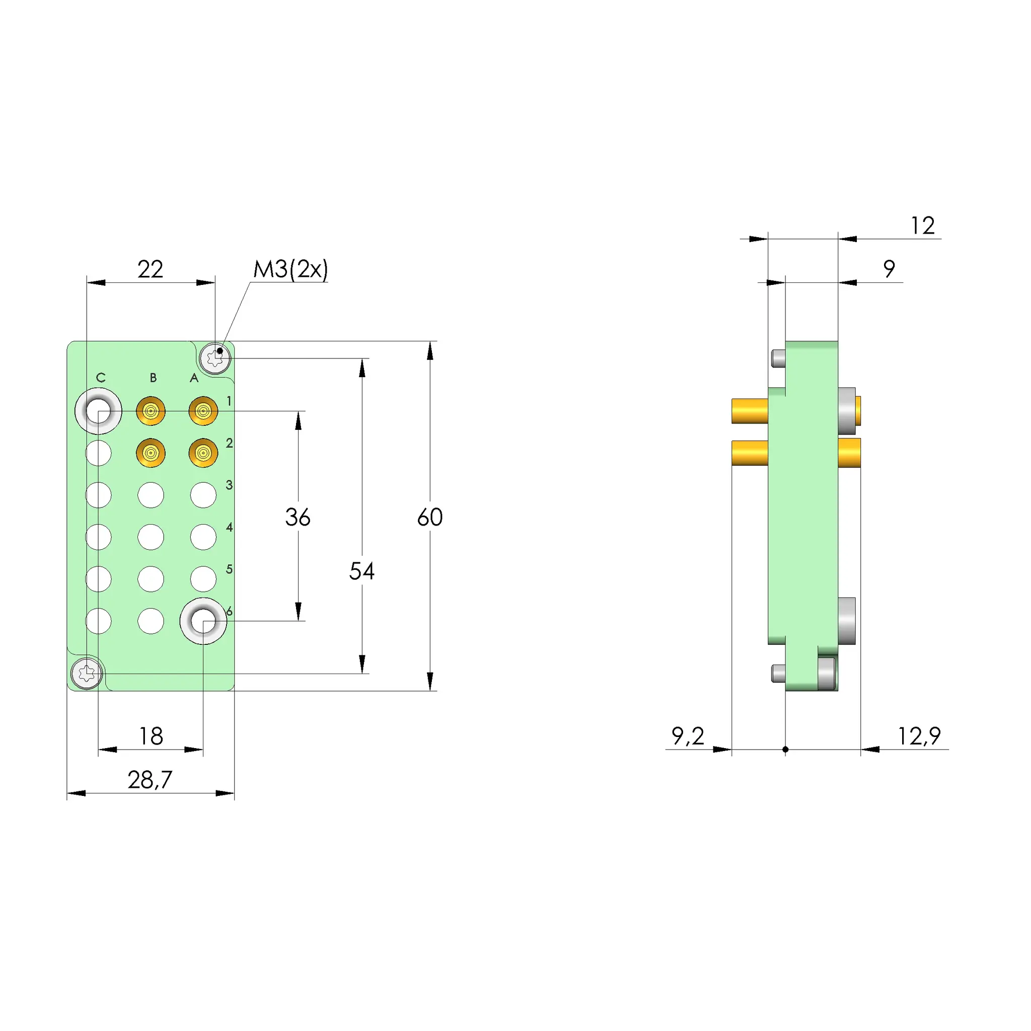 Produktfoto 1 von Ingun SB-P-HF-016-4GHz-04-Z, Schnittstellenblock, SKU: 38182