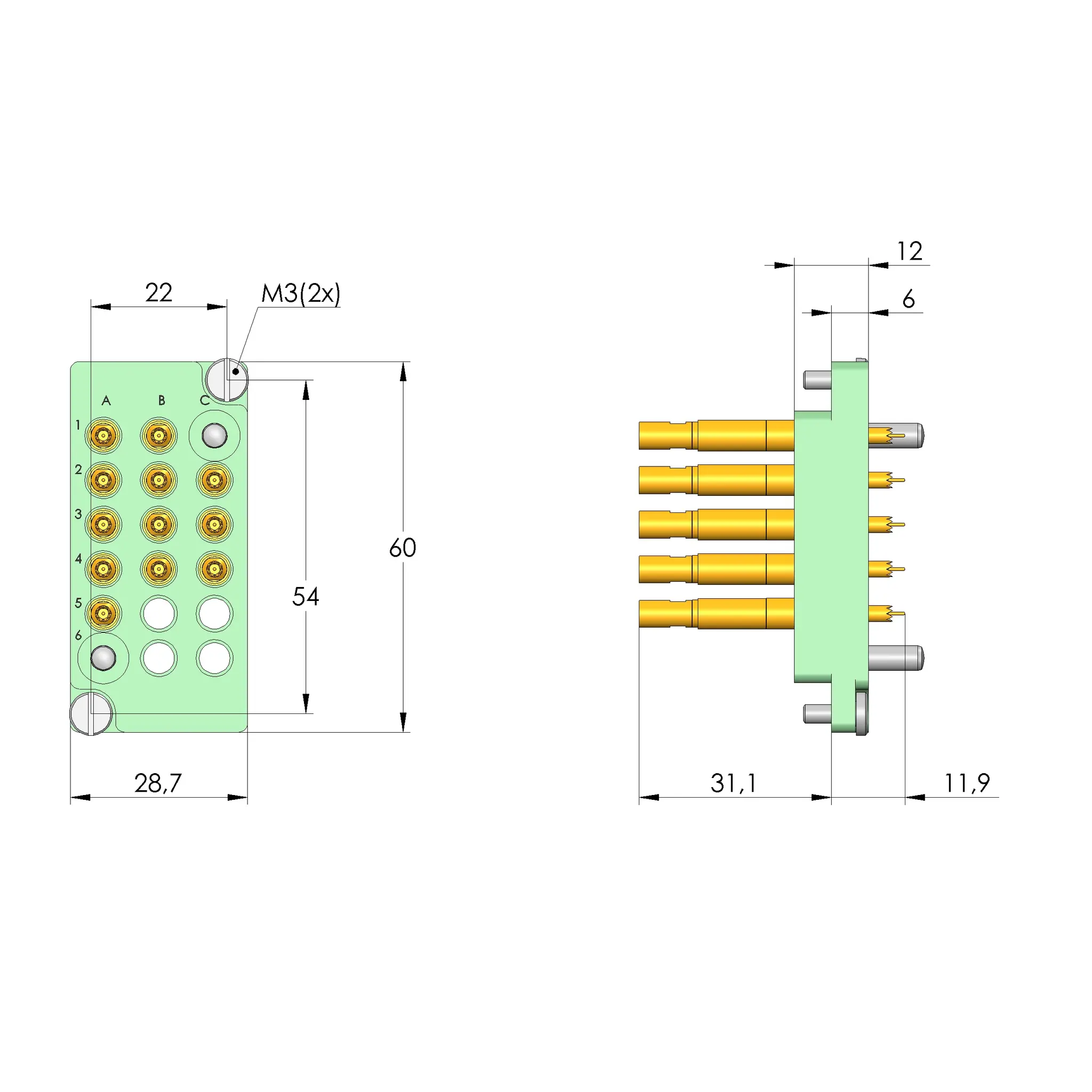 Produktfoto 1 von Ingun SB-T-HF-016-2GHz-12-Z, Schnittstellenblock, SKU: 38130