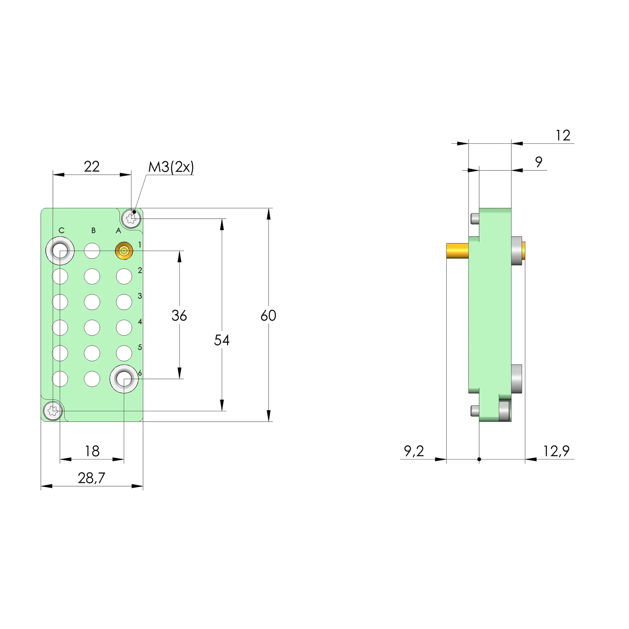 Produktfoto 1 von Ingun SB-P-HF-016-4GHz-01-Z, Schnittstellenblock, SKU: 38185