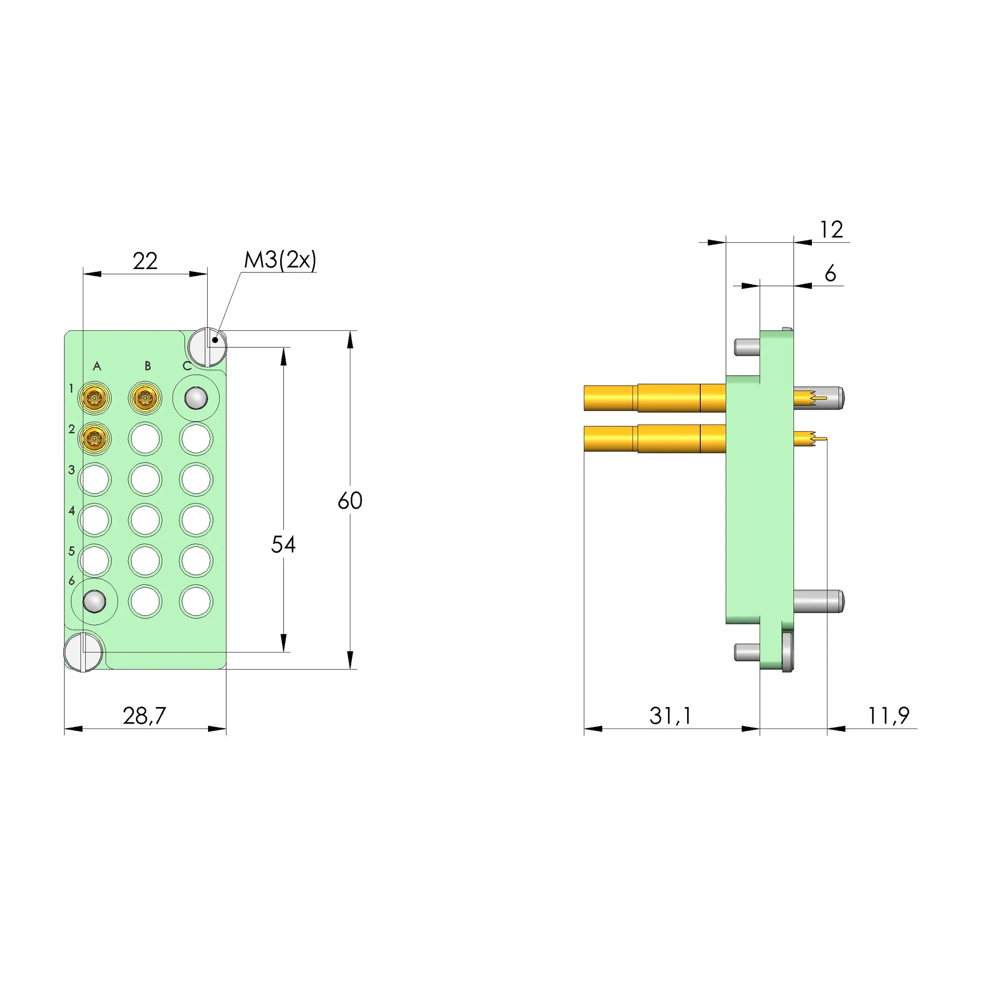 Produktfoto 1 von Ingun SB-T-HF-016-4GHz-03-Z, Schnittstellenblock, SKU: 39681