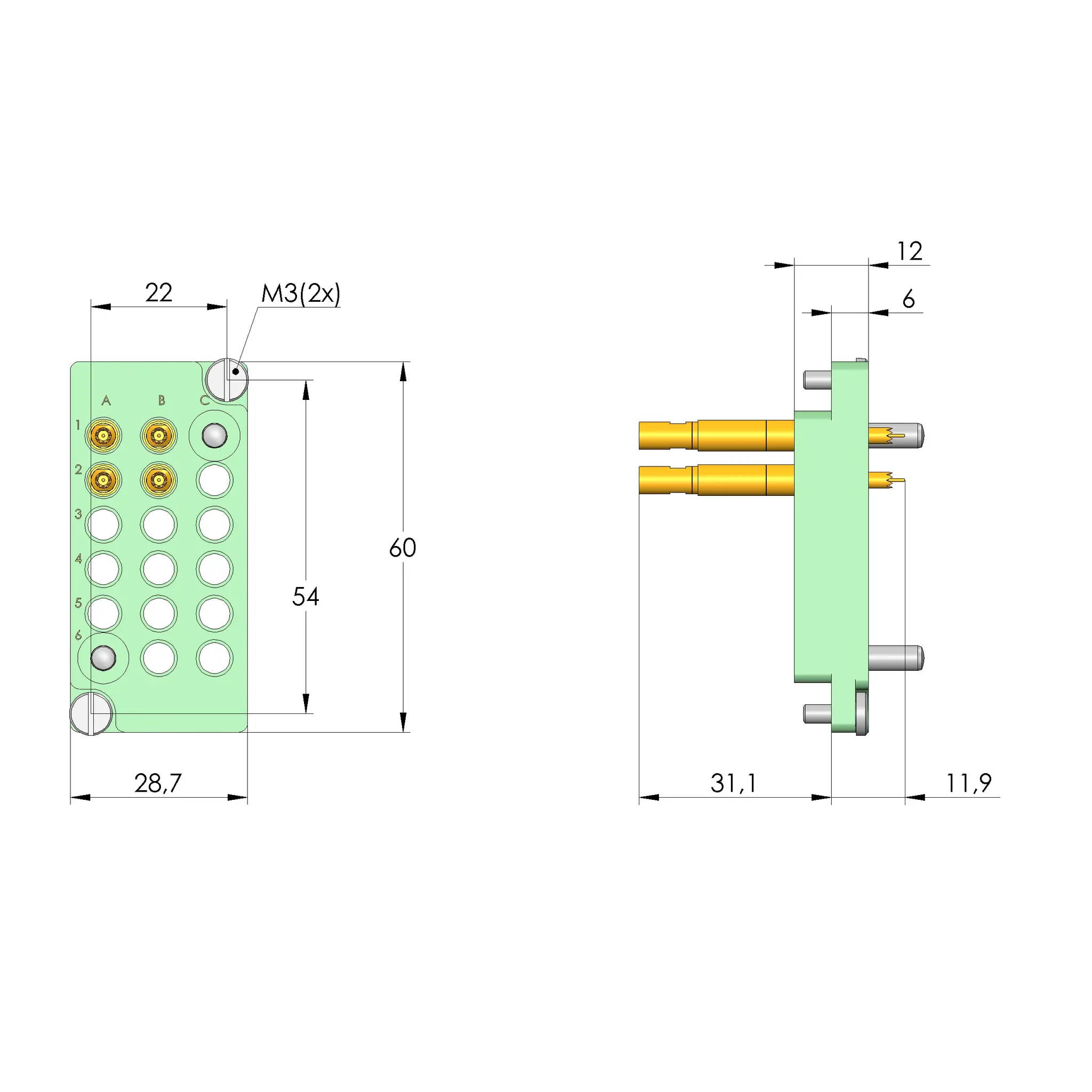 Produktfoto 1 von Ingun SB-T-HF-016-2GHz-04-Z, Schnittstellenblock, SKU: 38138