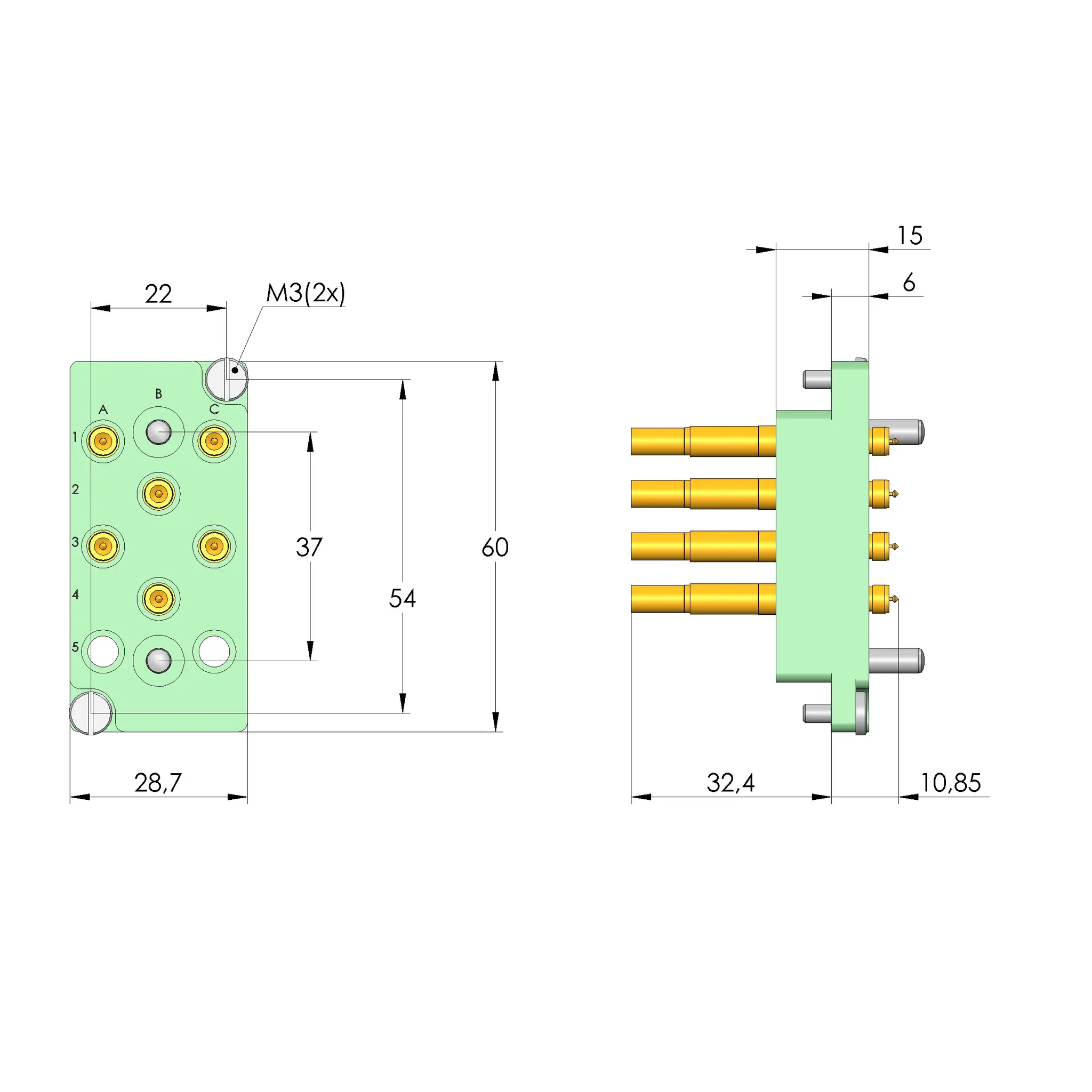 Produktfoto 1 von Ingun SB-T-HF-008-6GHz-06-Z, Schnittstellenblock