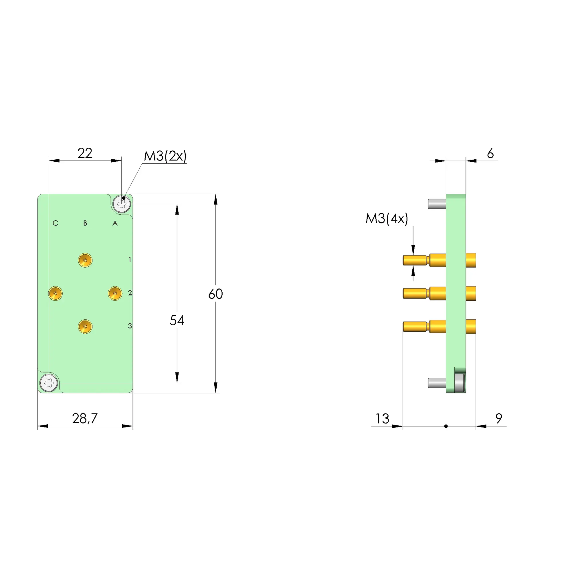 Produktfoto 1 von Ingun SB-P-HS-004-50A-1,0, Schnittstellenblock, SKU: 37698