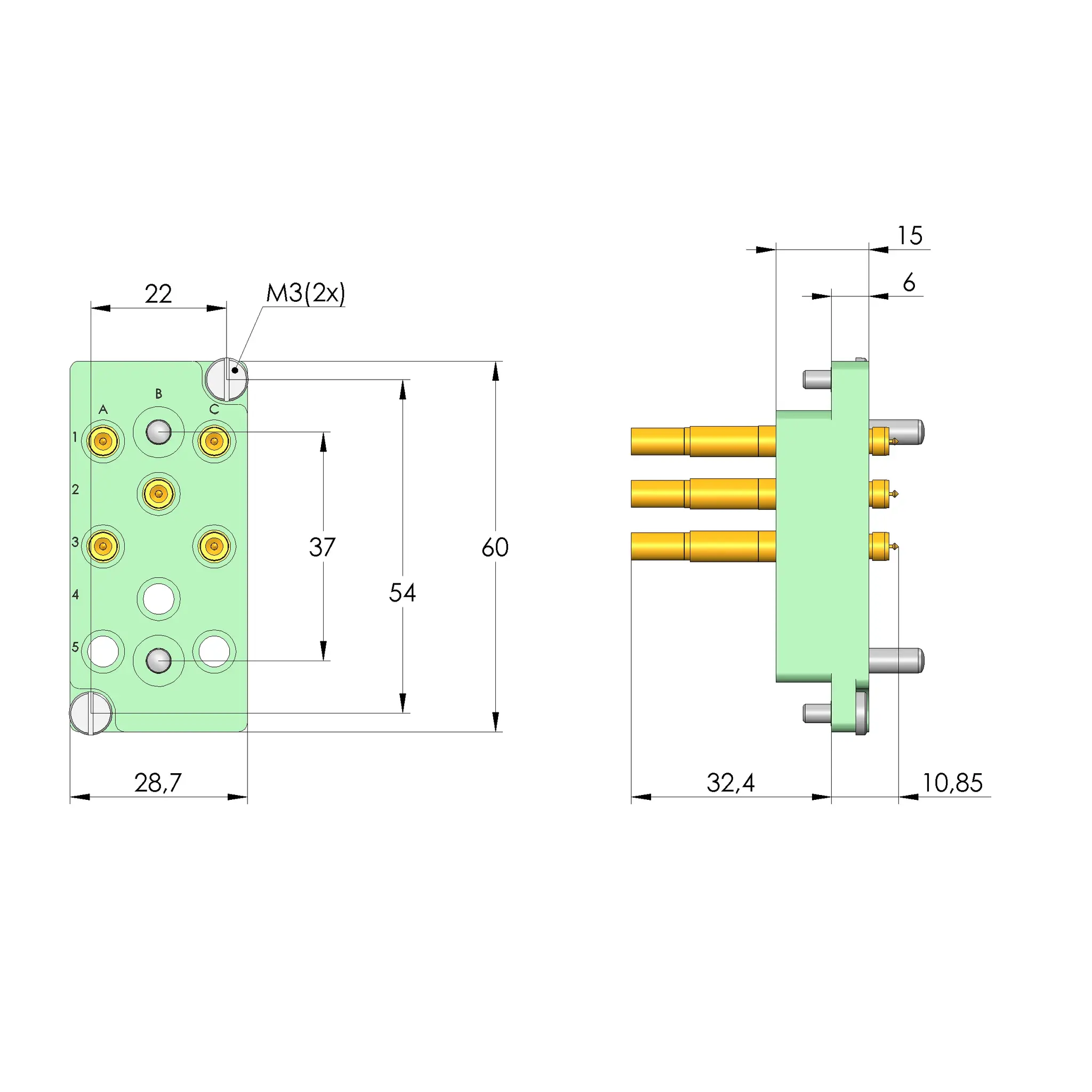 Produktfoto 1 von Ingun SB-T-HF-008-6GHz-05-Z, Schnittstellenblock