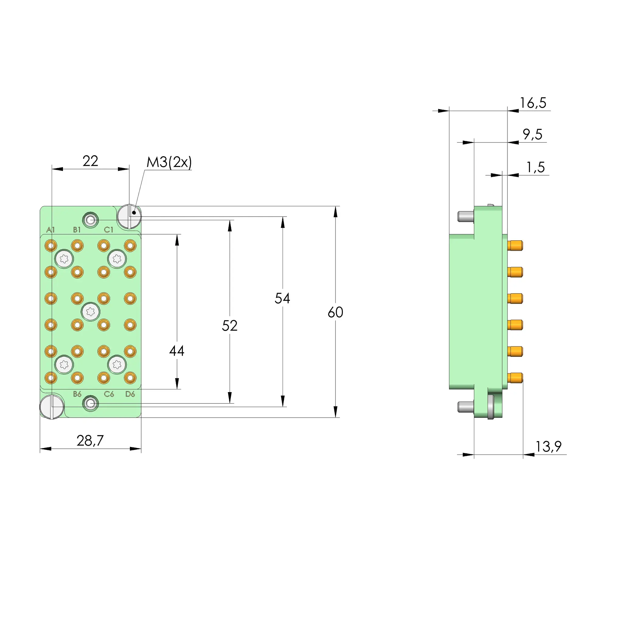Produktfoto 1 von Ingun SB-T-LL-024-DK1,5-Z, Schnittstellenblock, SKU: 30210
