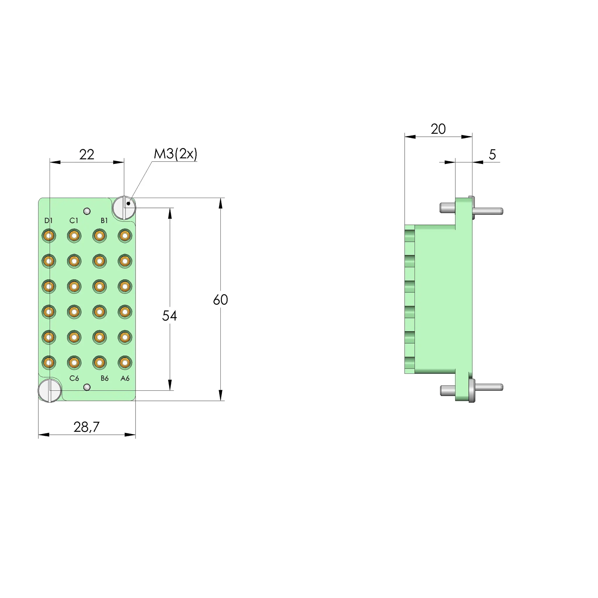 Produktfoto 1 von Ingun SB-P-LL-024-DK1,5-Z, Schnittstellenblock, SKU: 30211