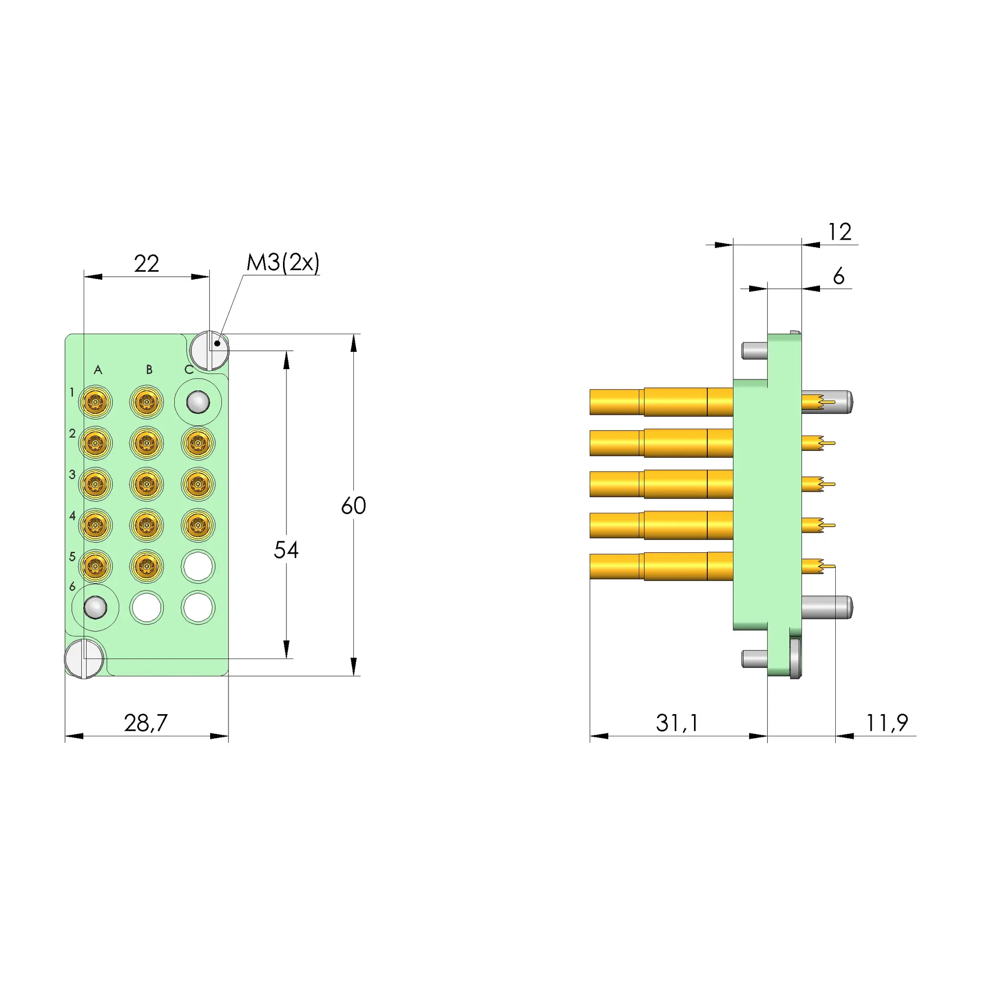 Produktfoto 1 von Ingun SB-T-HF-016-4GHz-13-Z, Schnittstellenblock