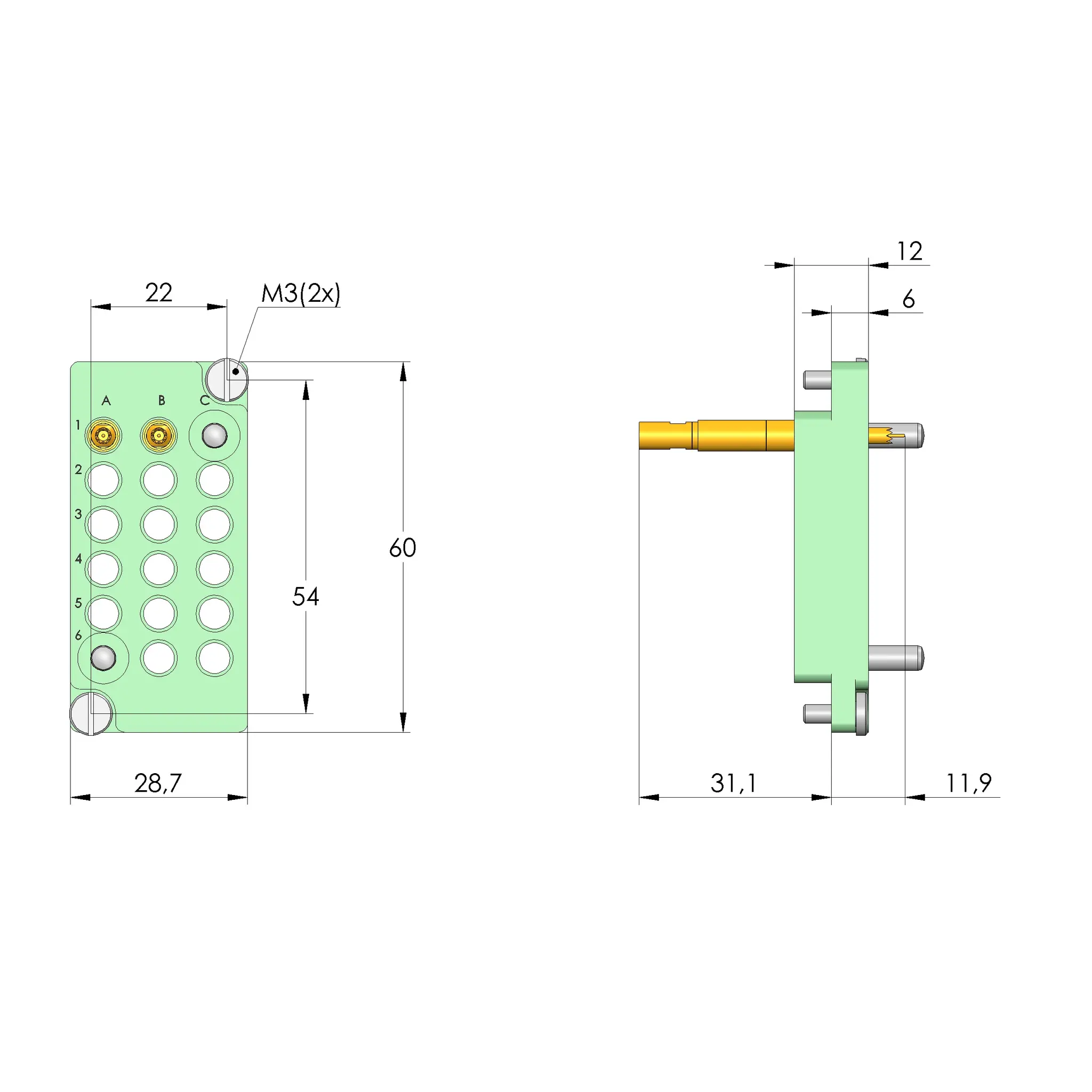 Produktfoto 1 von Ingun SB-T-HF-016-2GHz-02-Z, Schnittstellenblock, SKU: 38140