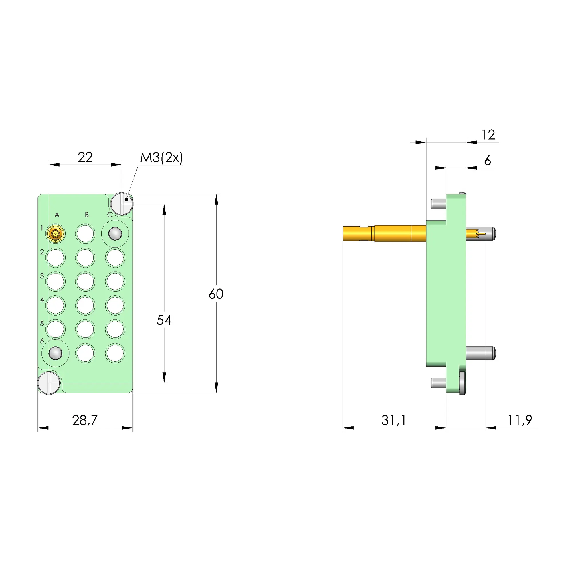 Produktfoto 1 von Ingun SB-T-HF-016-2GHz-01-Z, Schnittstellenblock, SKU: 38141