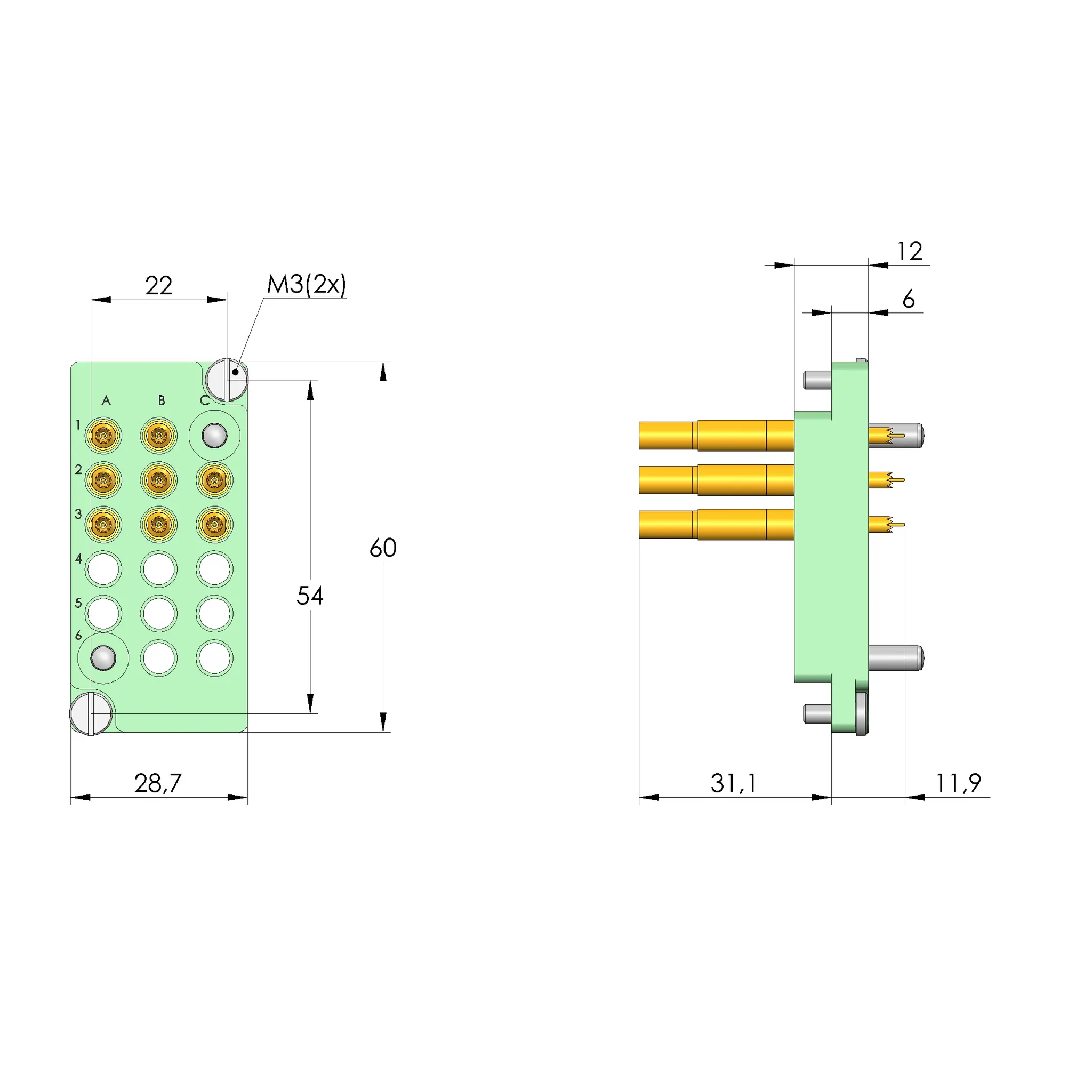 Ingun SB-T-HF-016-4GHz-08-Z, Schnittstellenblock