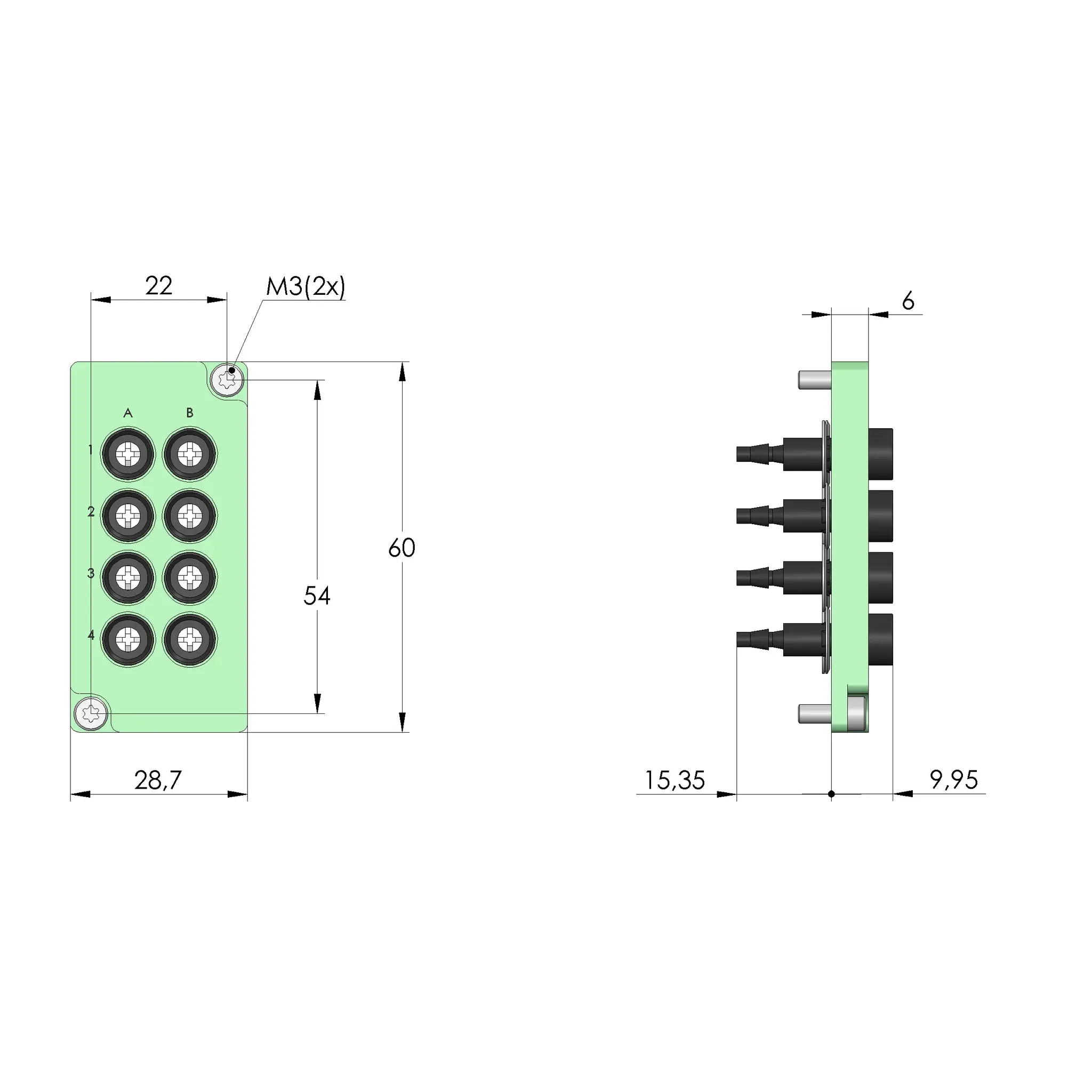Produktfoto 1 von Ingun SB-T-PN-008-PK3-A, Schnittstellenblock, SKU: 37820