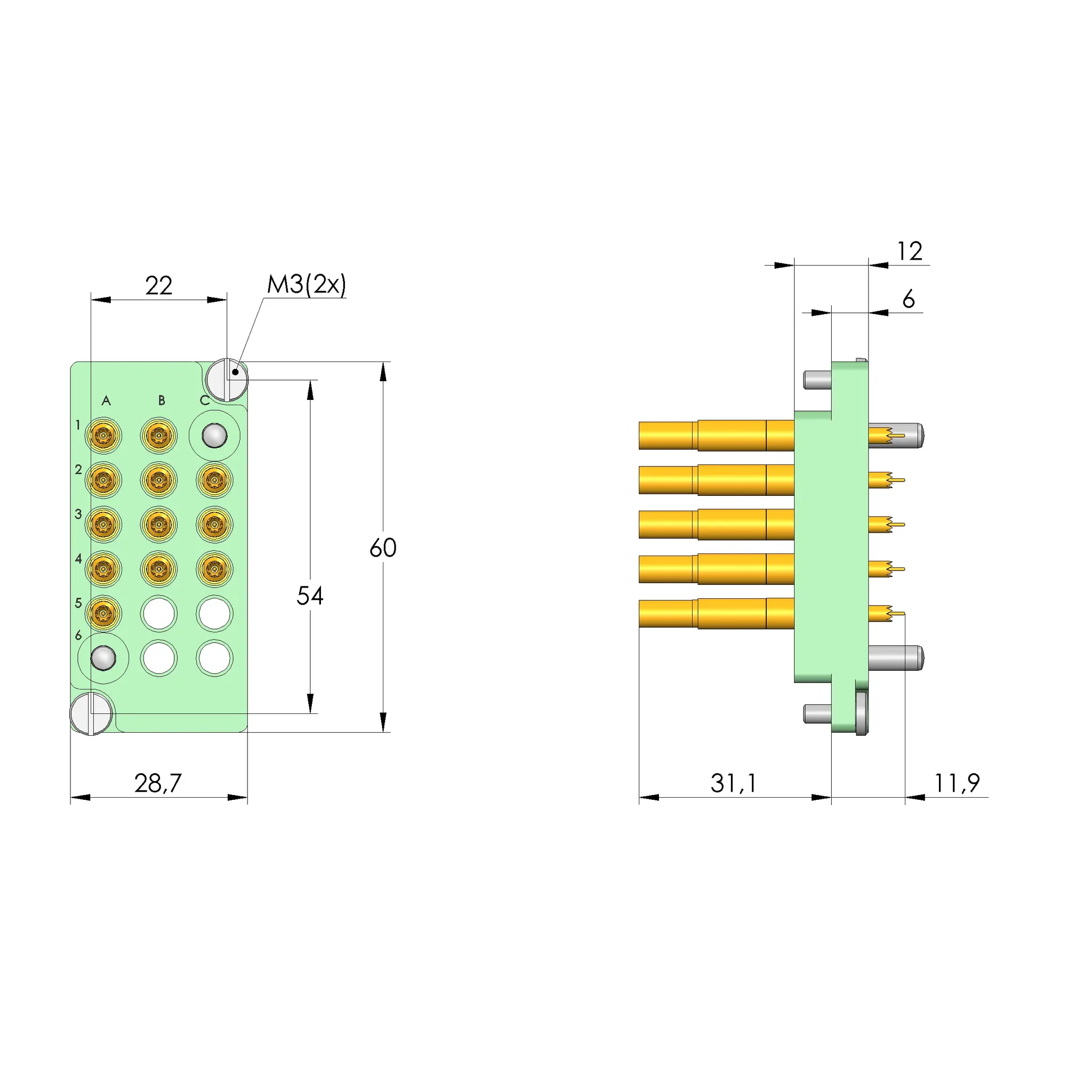 Produktfoto 1 von Ingun SB-T-HF-016-4GHz-12-Z, Schnittstellenblock
