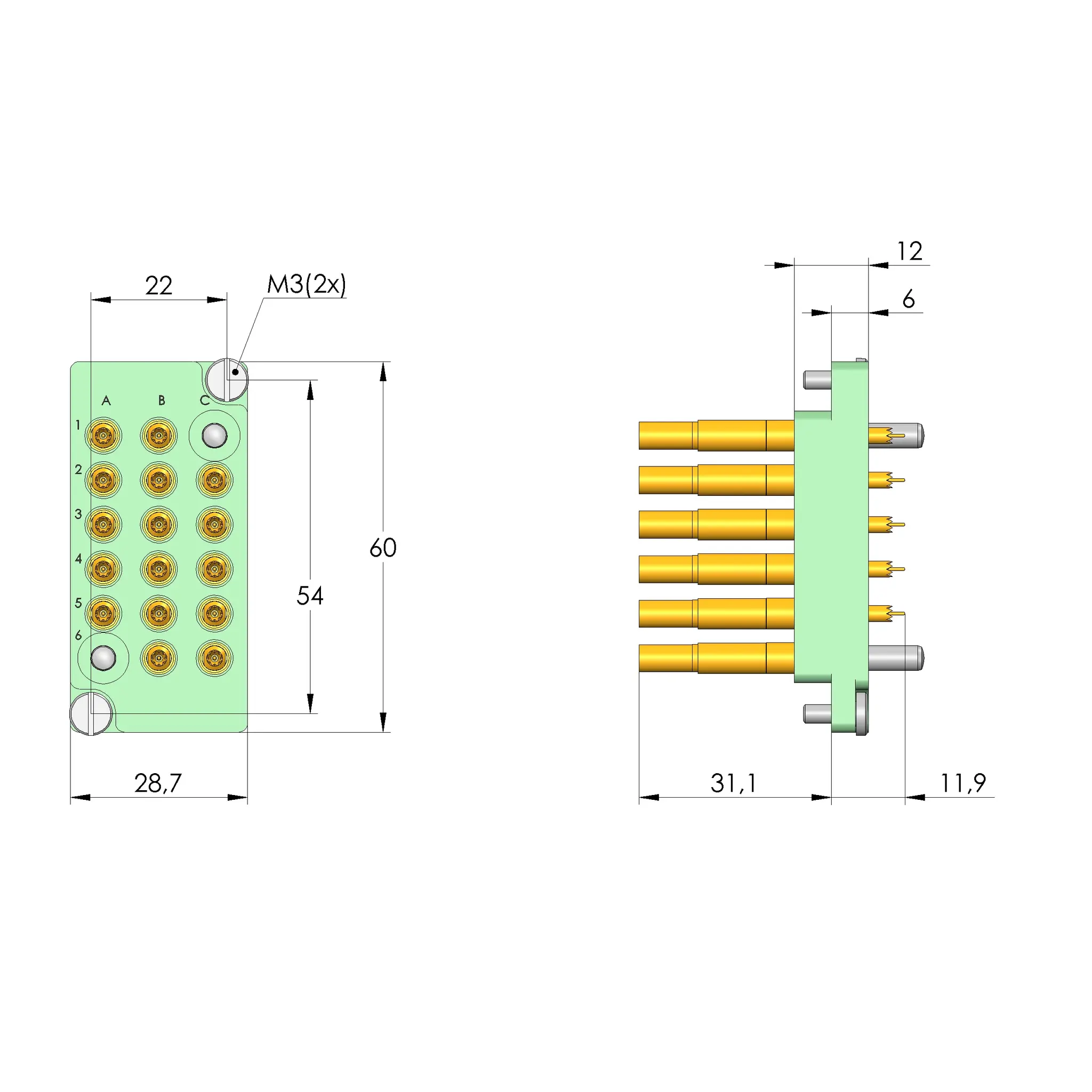 Produktfoto 1 von Ingun SB-T-HF-016-4GHz-Z, Schnittstellenblock