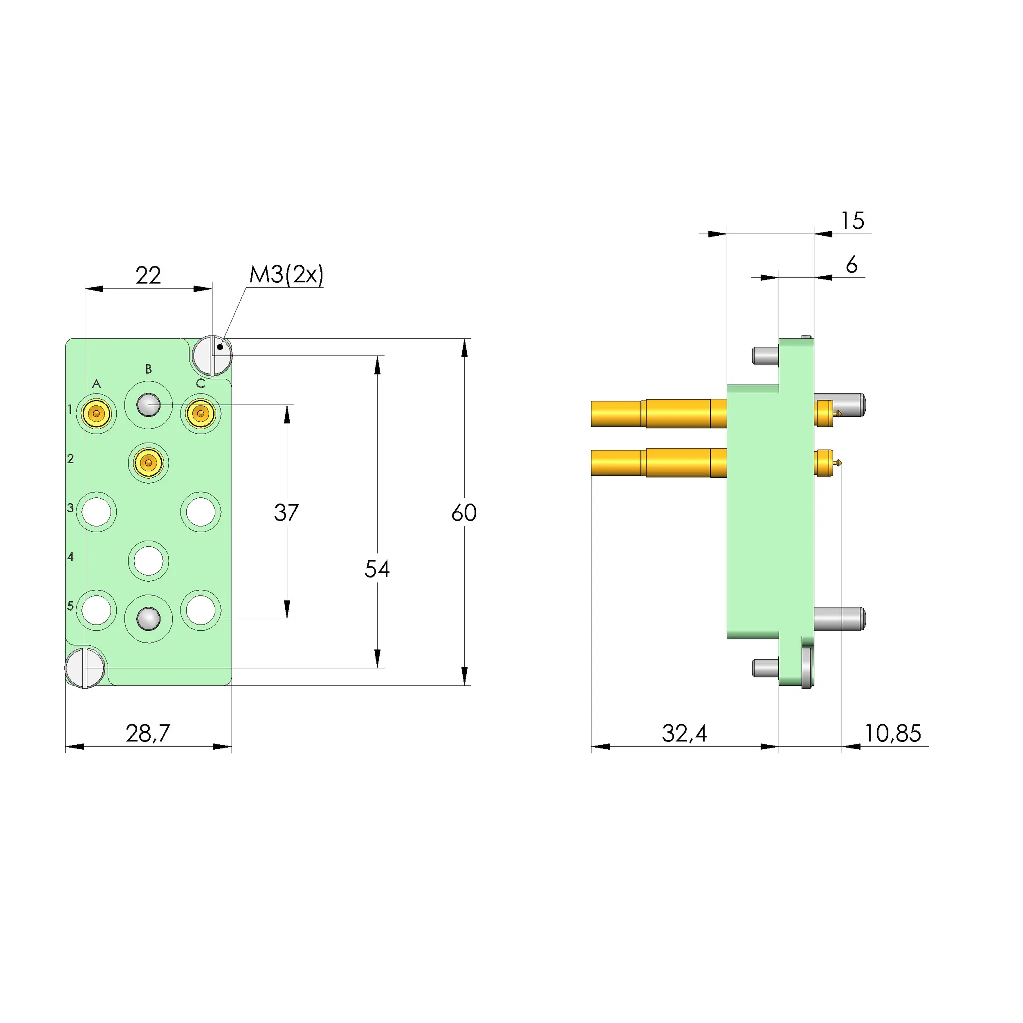 Produktfoto 1 von Ingun SB-T-HF-008-6GHz-03-Z, Schnittstellenblock, SKU: 42216