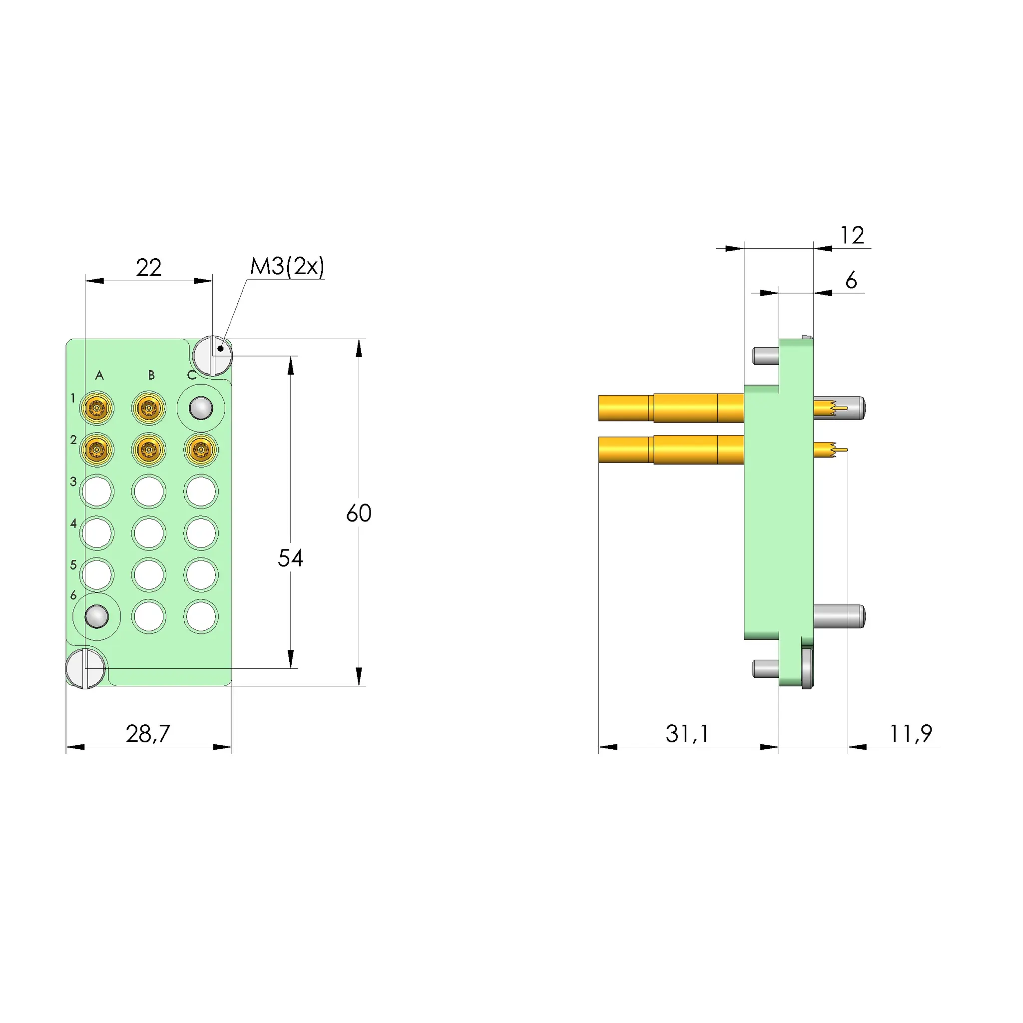 Produktfoto 1 von Ingun SB-T-HF-016-4GHz-05-Z, Schnittstellenblock, SKU: 38152