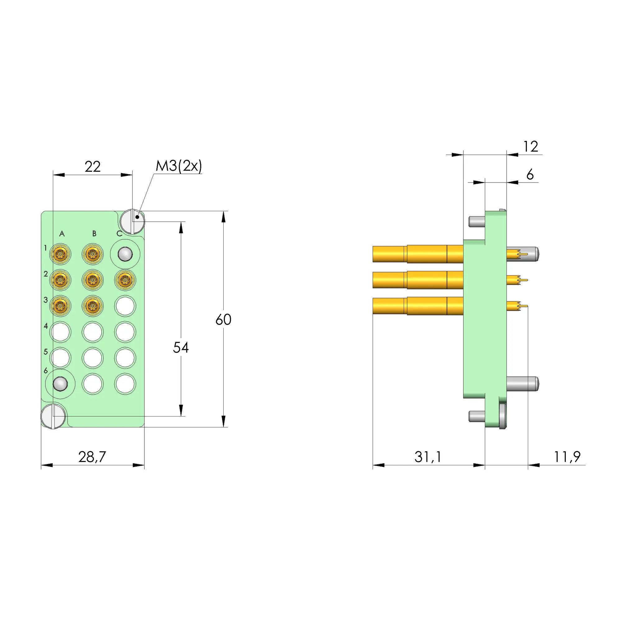 Produktfoto 1 von Ingun SB-T-HF-016-4GHz-07-Z, Schnittstellenblock