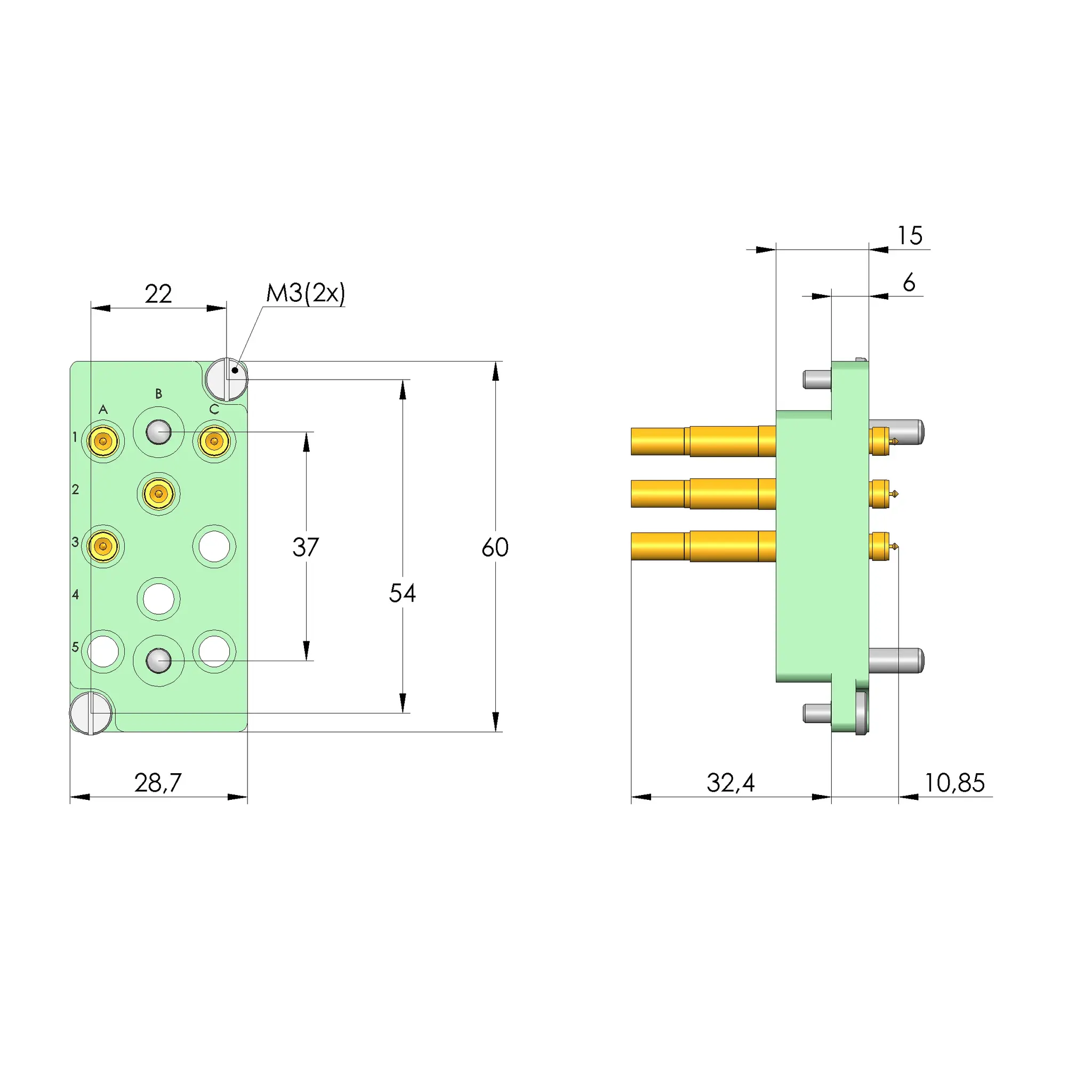 Produktfoto 1 von Ingun SB-T-HF-008-6GHz-04-Z, Schnittstellenblock