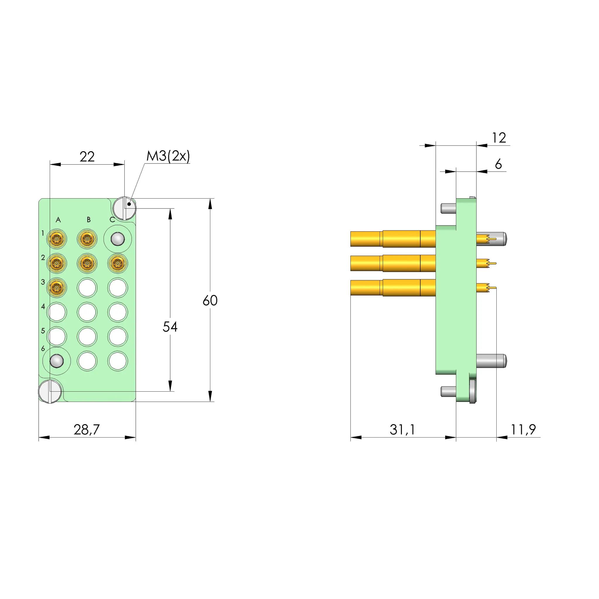 Produktfoto 1 von Ingun SB-T-HF-016-4GHz-06-Z, Schnittstellenblock, SKU: 38151