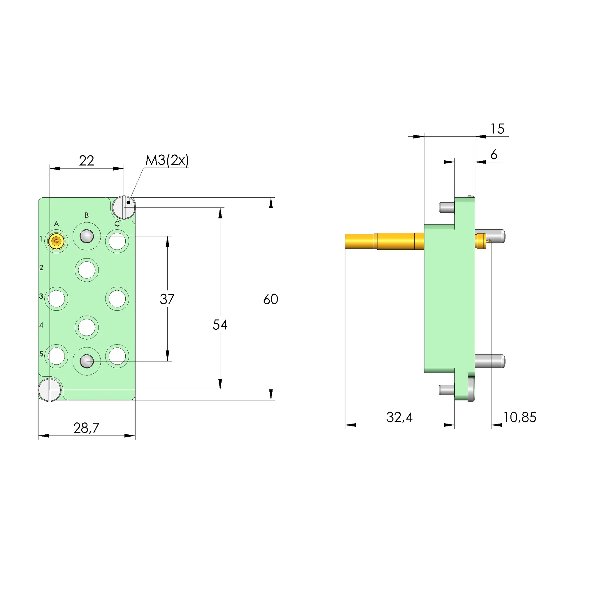 Produktfoto 1 von Ingun SB-T-HF-008-6GHz-01-Z, Schnittstellenblock, SKU: 42218