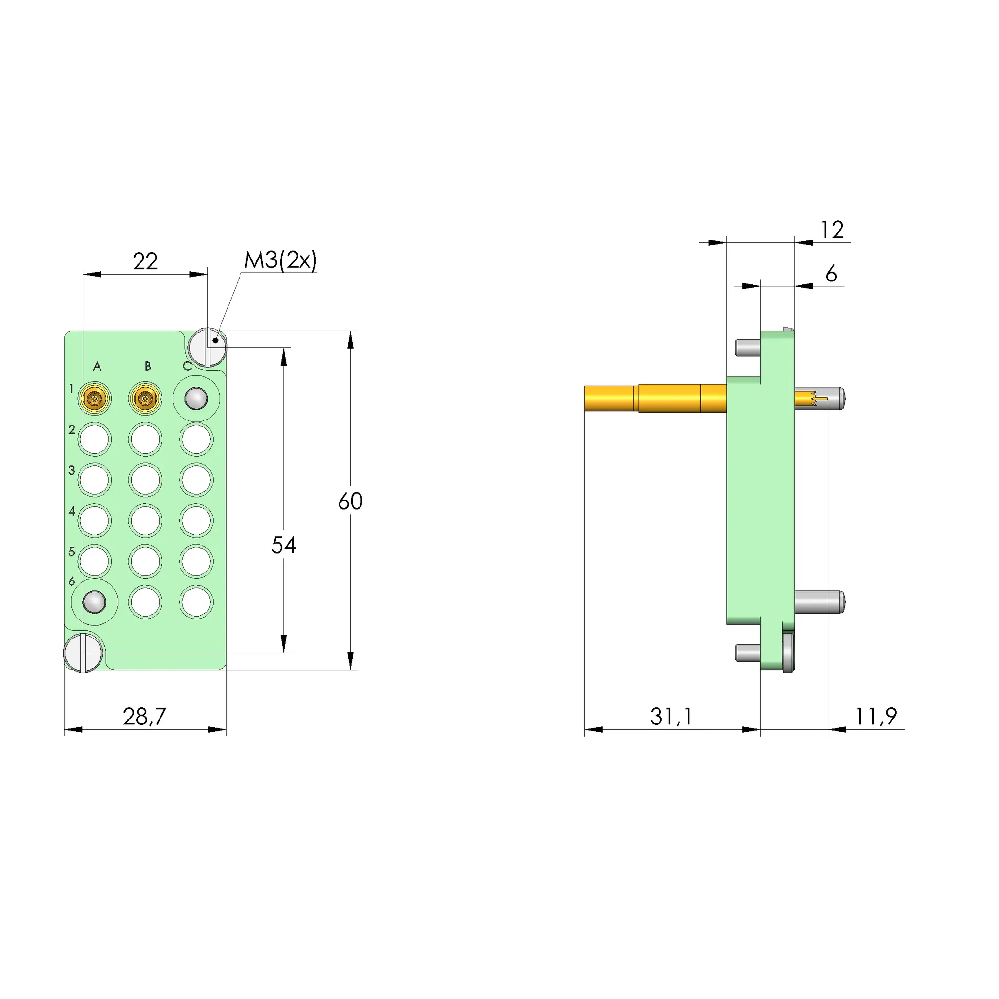 Produktfoto 1 von Ingun SB-T-HF-016-4GHz-02-Z, Schnittstellenblock, SKU: 38154