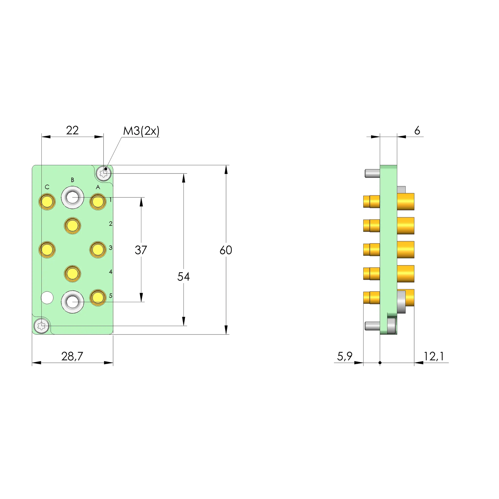 Produktfoto 1 von Ingun SB-P-HF-008-6GHz-07-Z, Schnittstellenblock, SKU: 42628