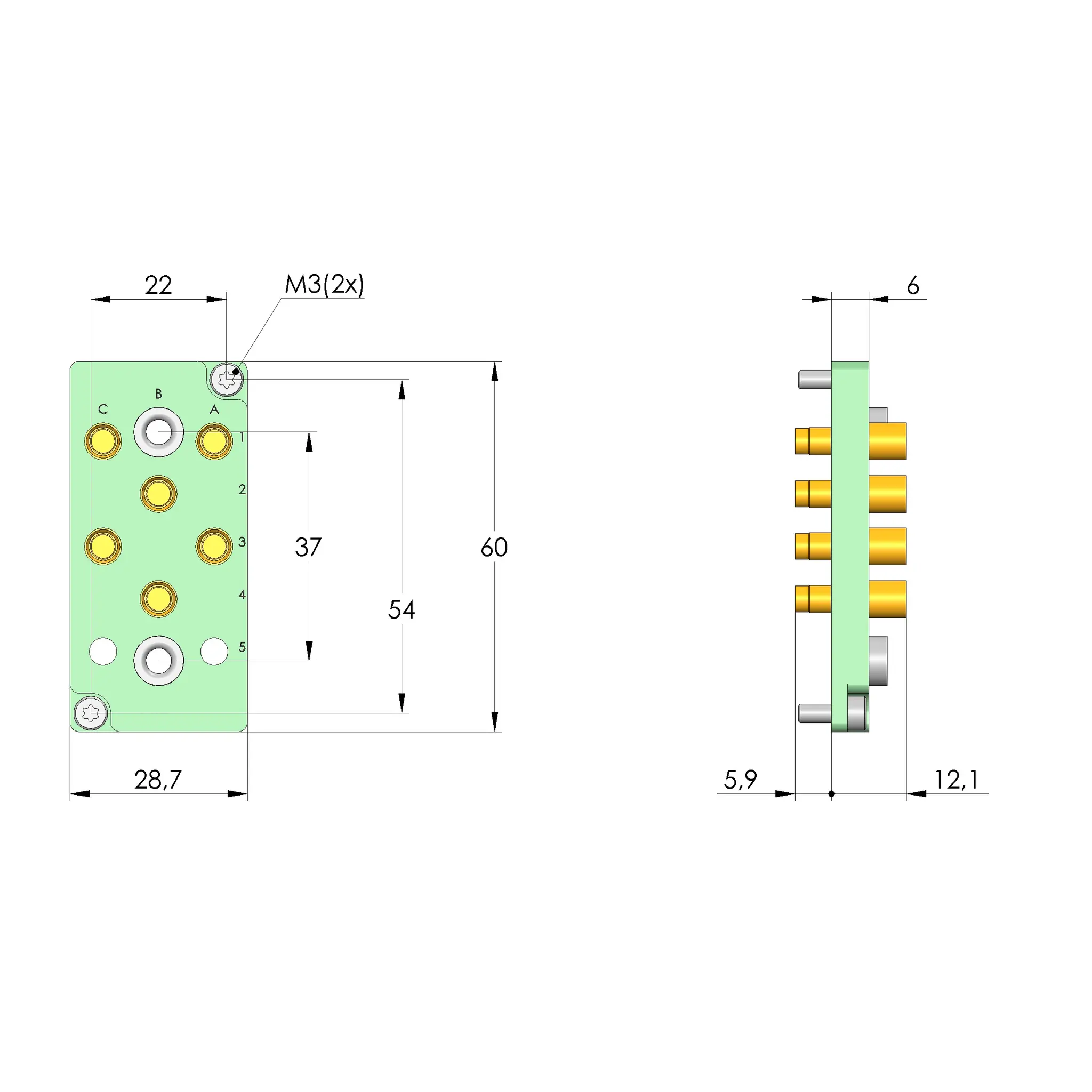 Ingun SB-P-HF-008-6GHz-06-Z, Schnittstellenblock