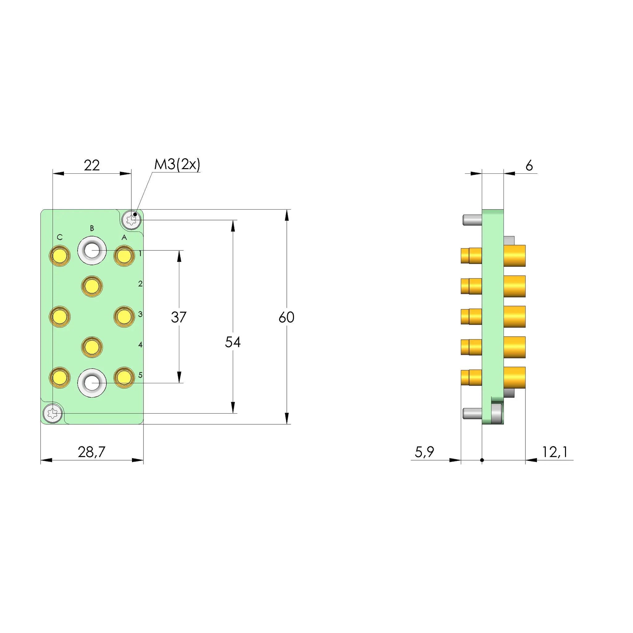 Produktfoto 1 von Ingun SB-P-HF-008-6GHz-Z, Schnittstellenblock, SKU: 42627