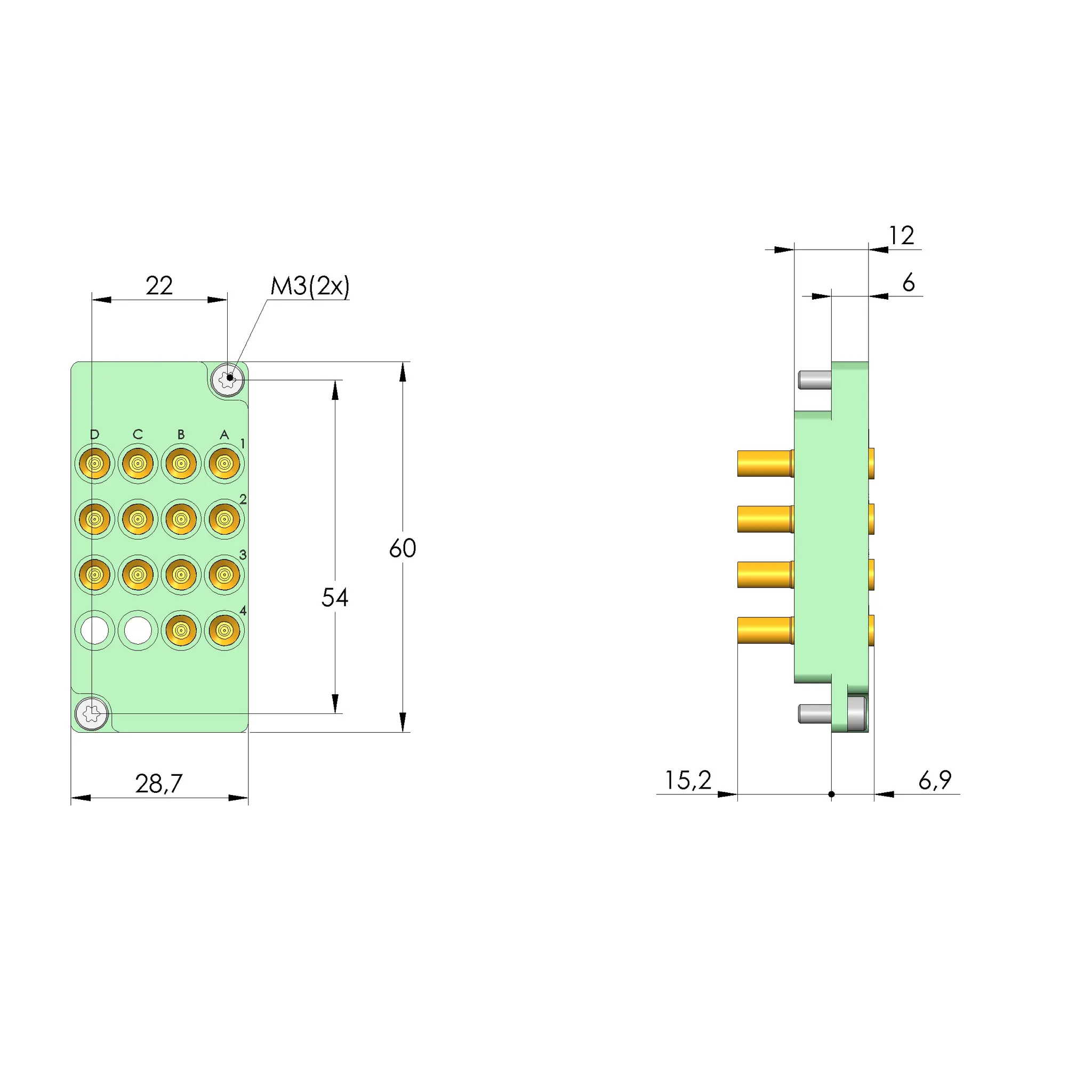 Produktfoto 1 von Ingun SB-P-HF-016-0,7GHz-14, Schnittstellenblock, SKU: 38157