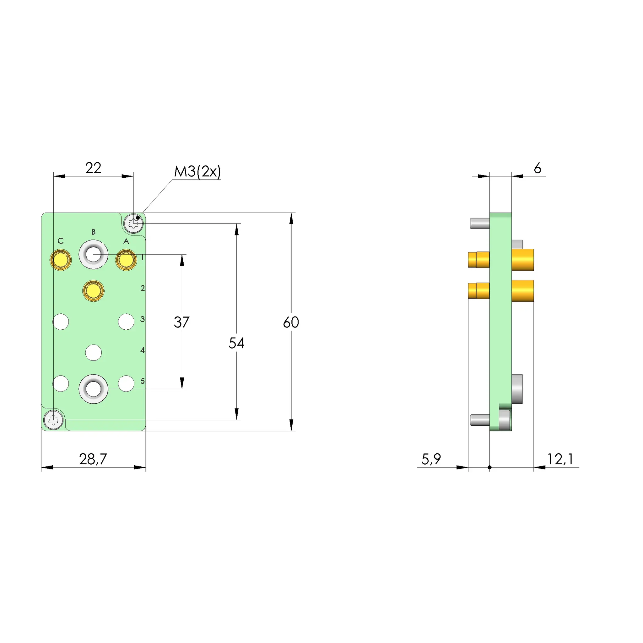 Produktfoto 1 von Ingun SB-P-HF-008-6GHz-03-Z, Schnittstellenblock