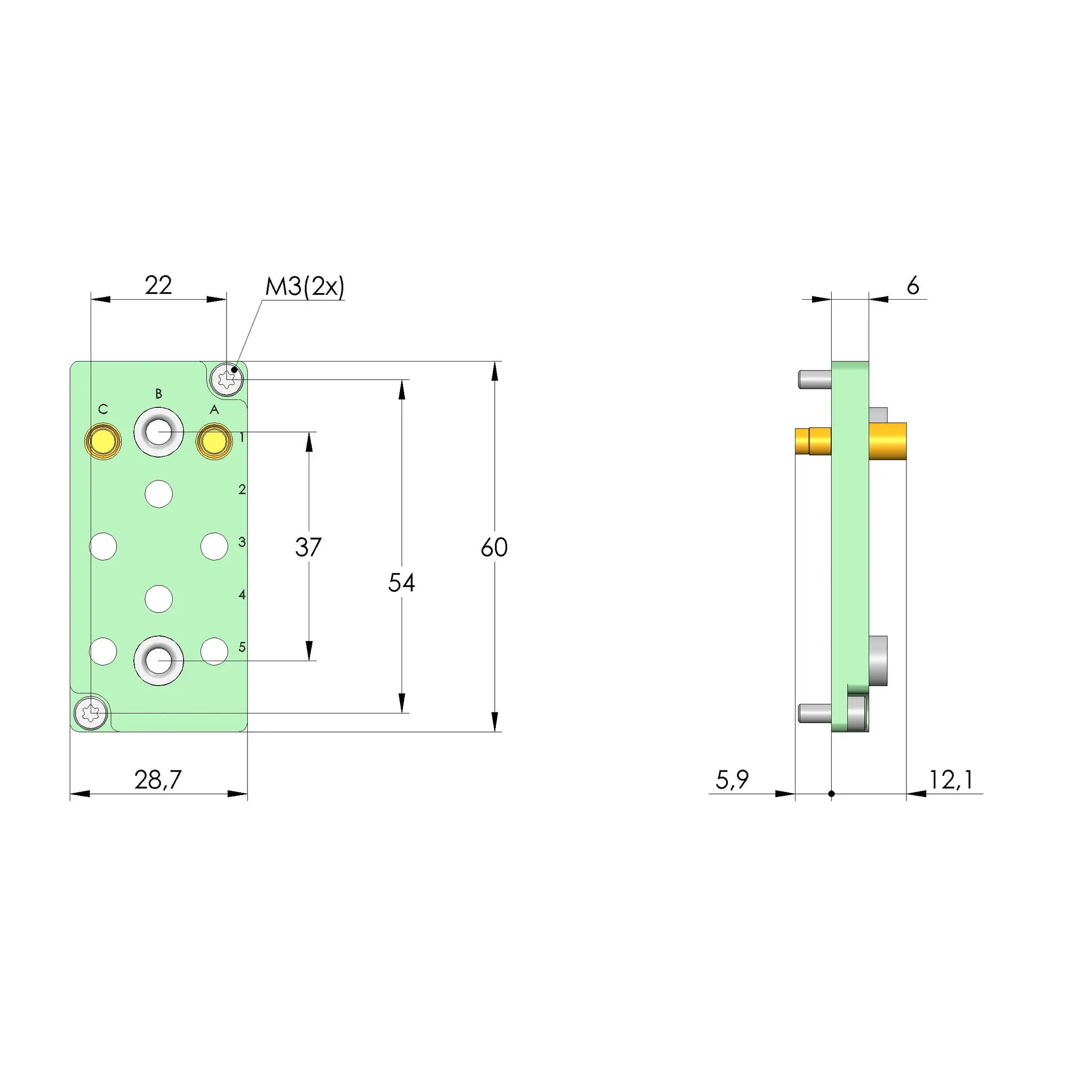 Produktfoto 1 von Ingun SB-P-HF-008-6GHz-02-Z, Schnittstellenblock, SKU: 42716
