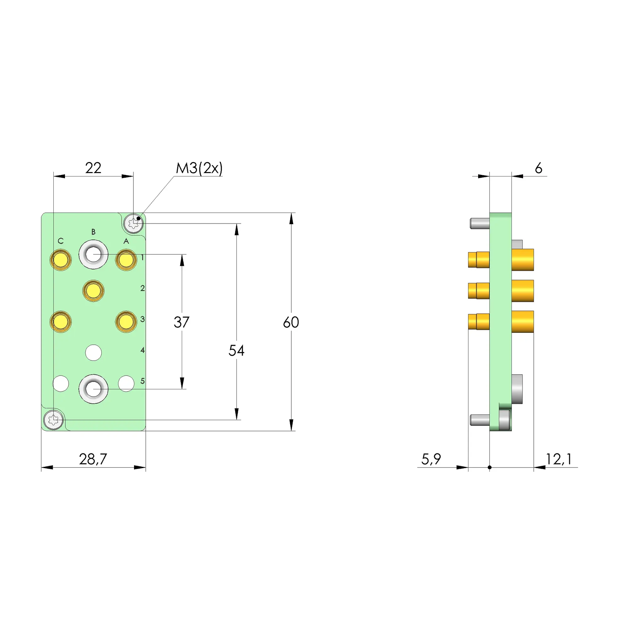 Produktfoto 1 von Ingun SB-P-HF-008-6GHz-05-Z, Schnittstellenblock, SKU: 42706