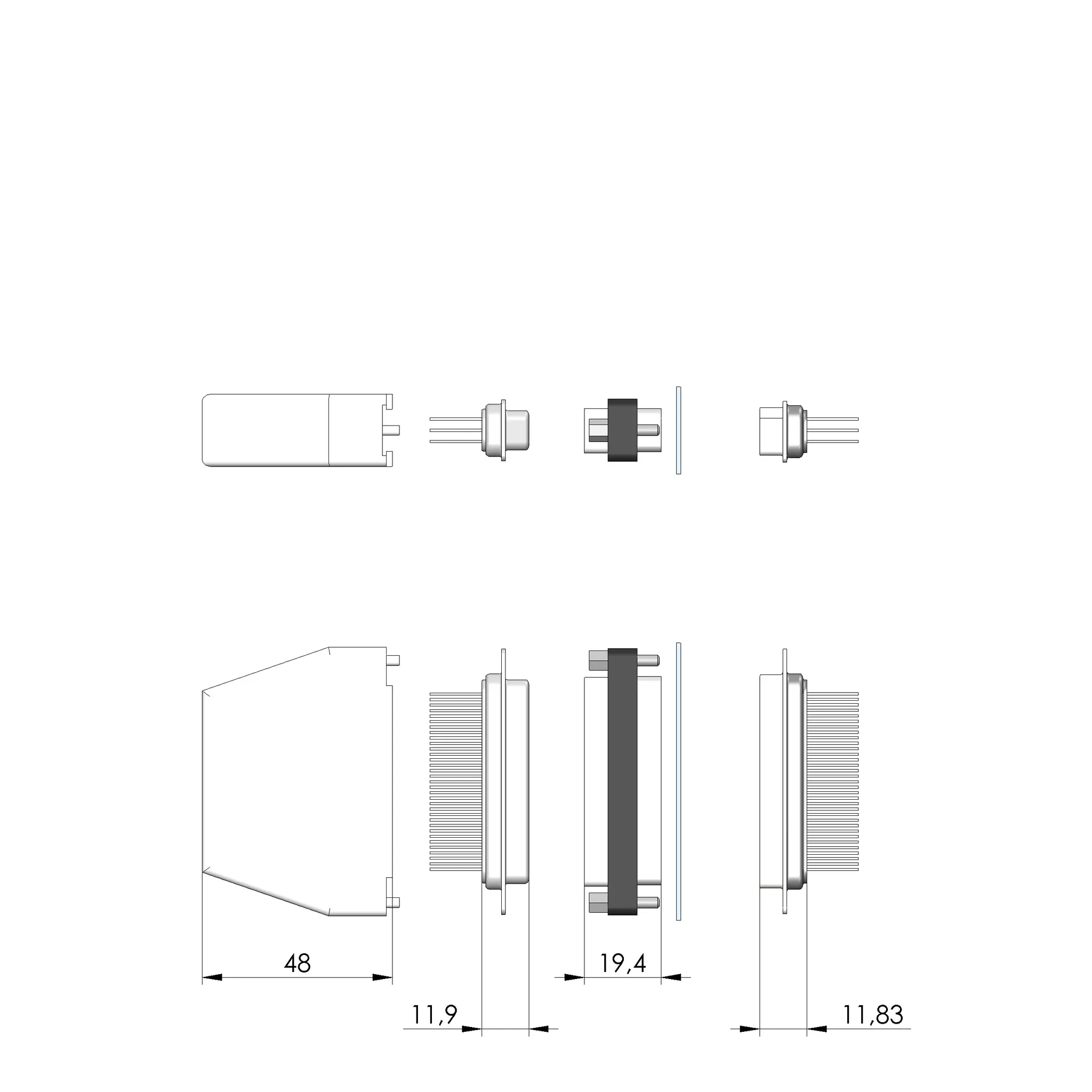 Produktfoto 1 von Ingun HF-U-SUBD-50-830pF-WW, HF-Übergabe