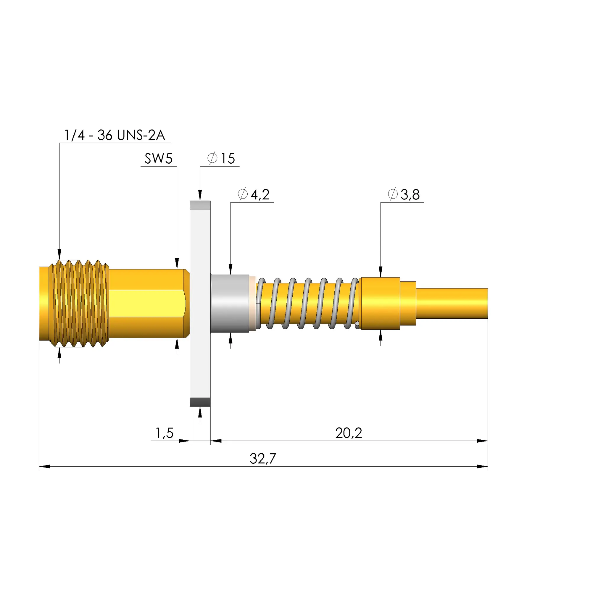Produktfoto 1 von Ingun HFS-336 302 040 A 6043 JSC, Hochfrequenzstift, SKU: HFS-336-0001
