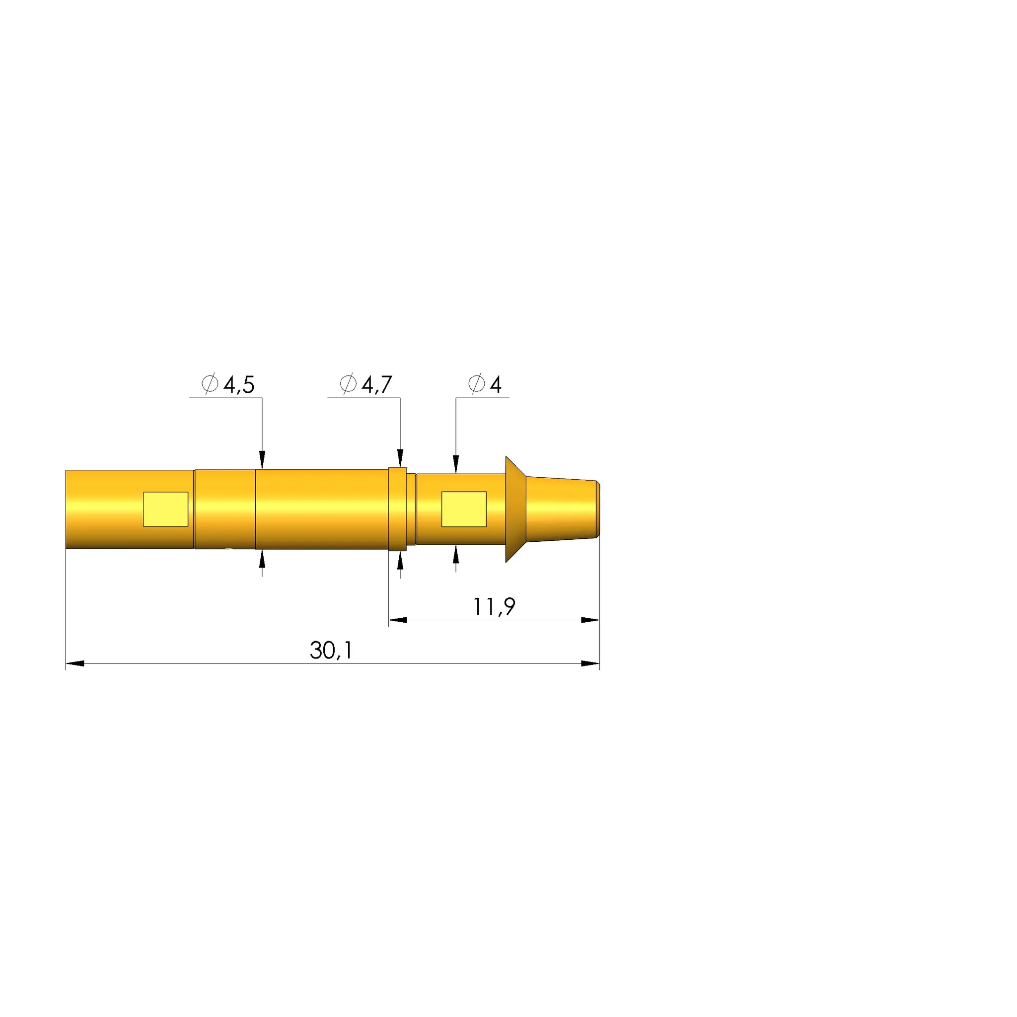 Produktfoto 1 von Ingun HFS-440 308 080 A 5042 ZE3, Hochfrequenzstift