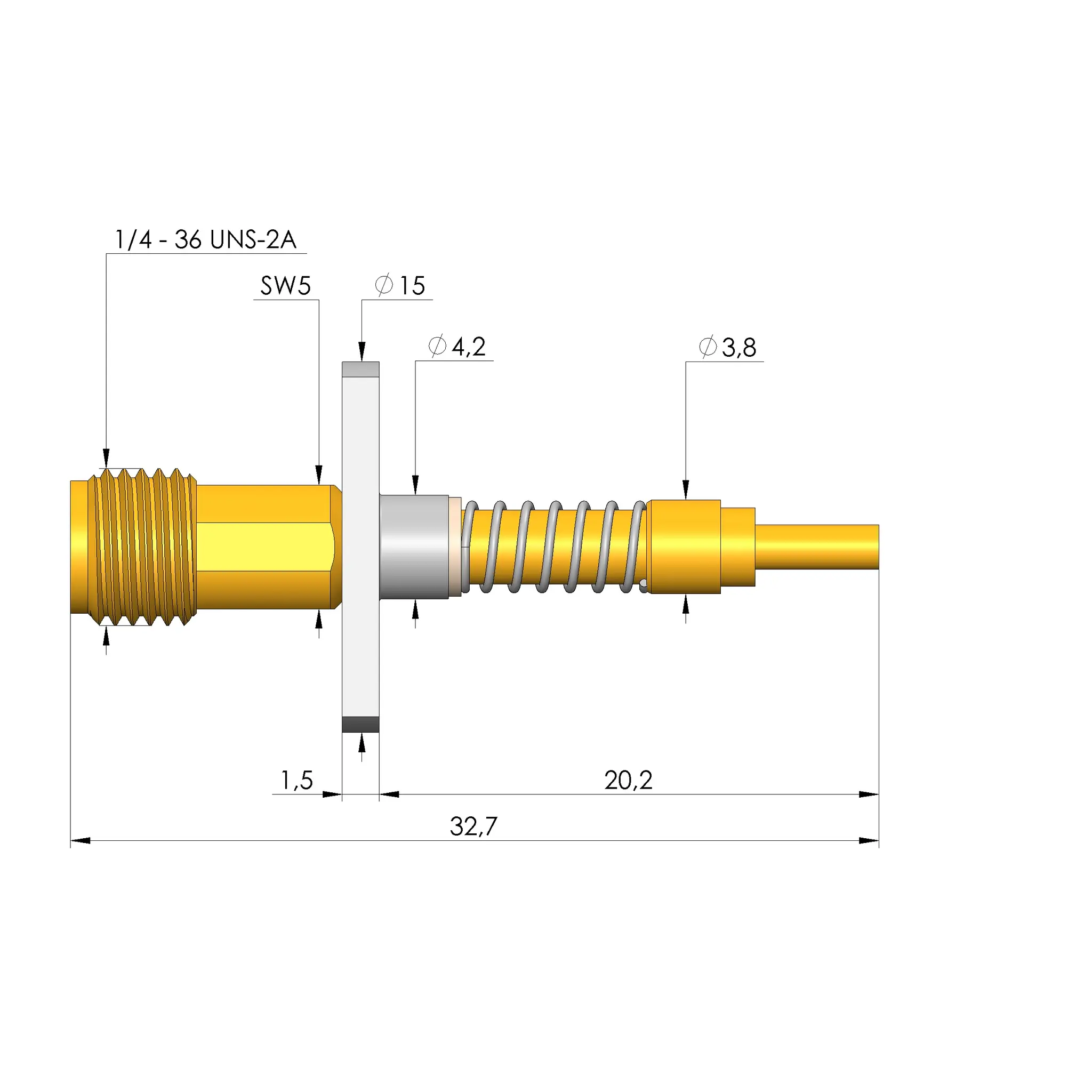 Produktfoto 1 von Ingun HFS-336 302 030 A 6043 KSC, Hochfrequenzstift, SKU: HFS-336-0003