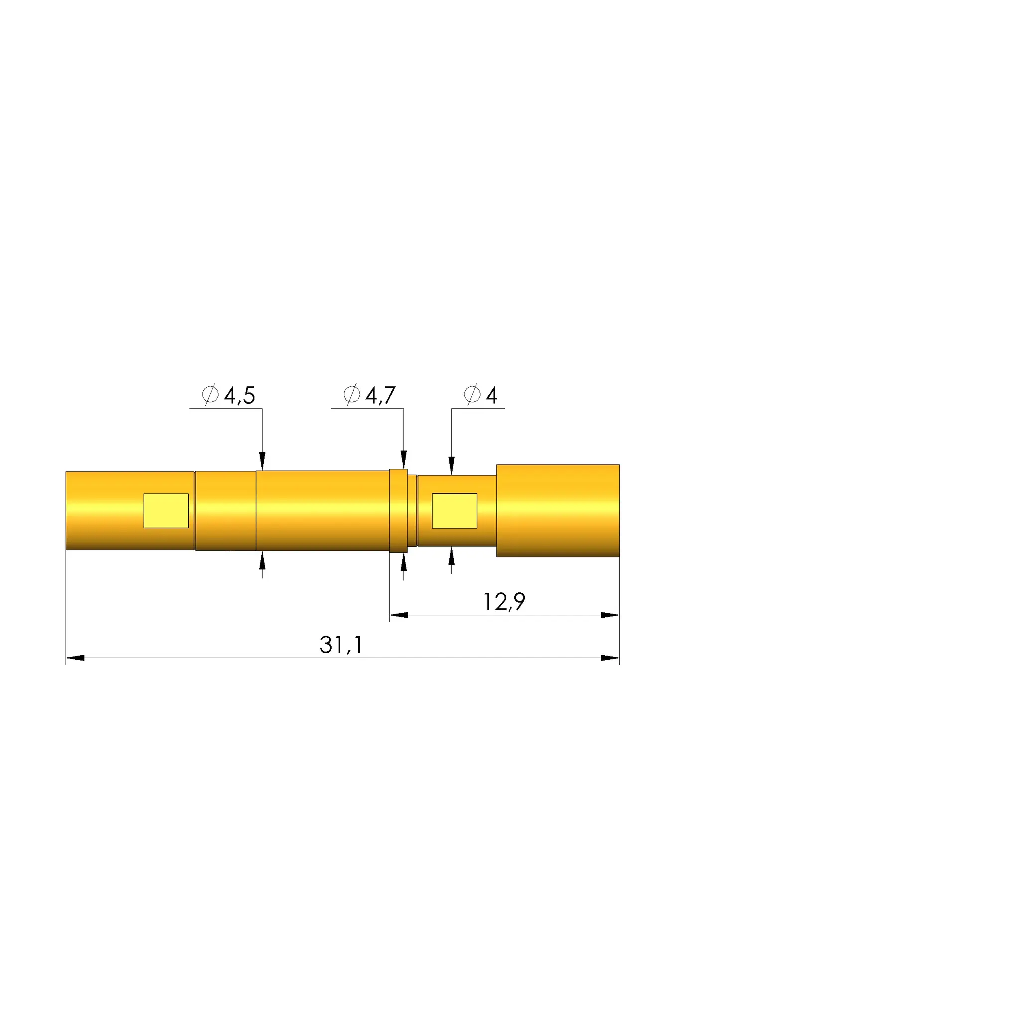 Ingun HFS-410 303 150 A 5043 F-Y14, Hochfrequenzstift, SKU: HFS-410-0043