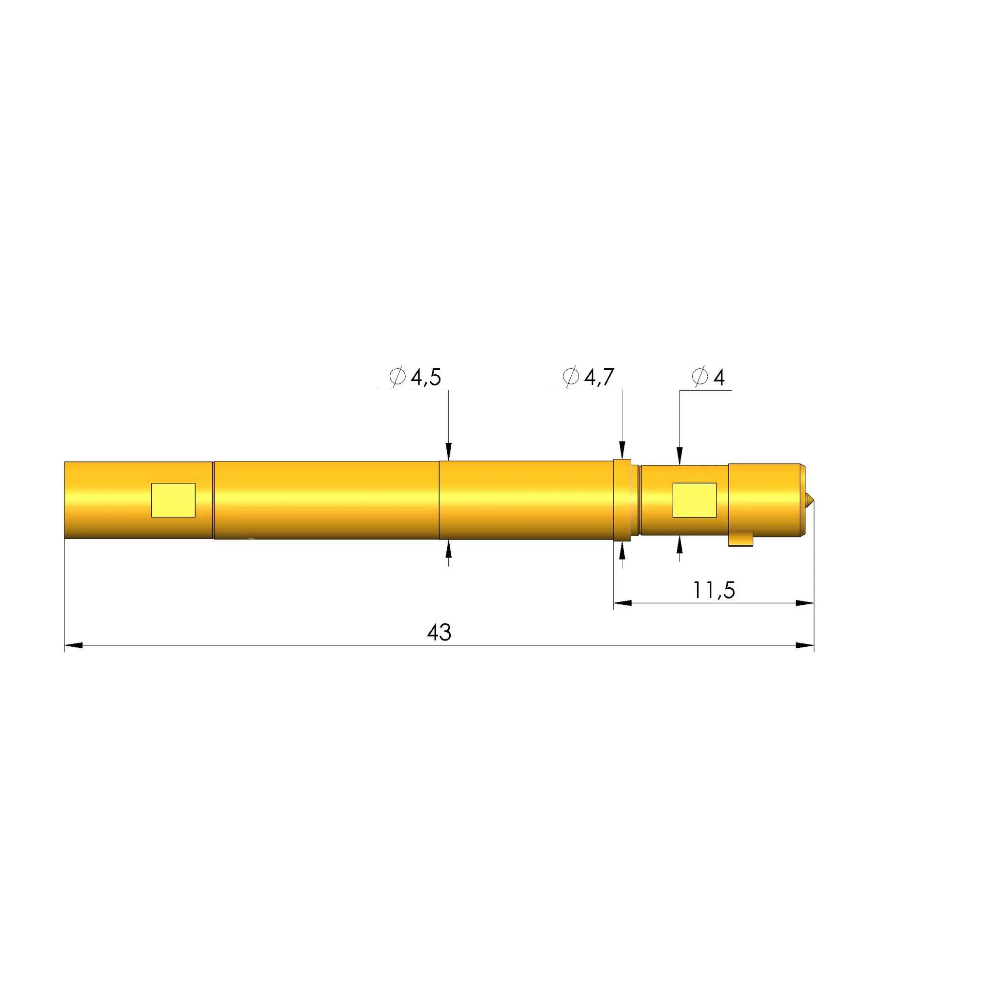 Produktfoto 1 von Ingun HFS-840 308 080 A 5342 GT16-F, Hochfrequenzstift, SKU: HFS-840-0222
