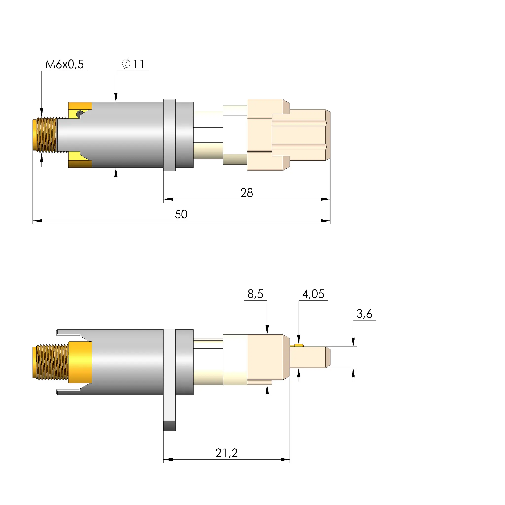 Produktfoto 1 von Ingun HFS-821 305 080 A 9905 MX38, Hochfrequenzstift, SKU: HFS-821-0004