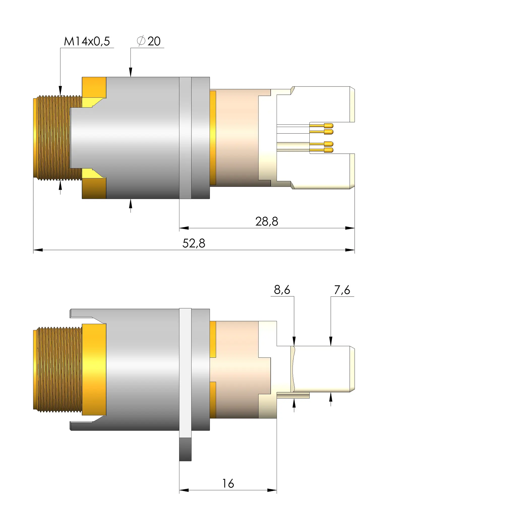 Produktfoto 1 von Ingun HFS-821 305 080 A 9905 MX62, Hochfrequenzstift, SKU: HFS-821-0005