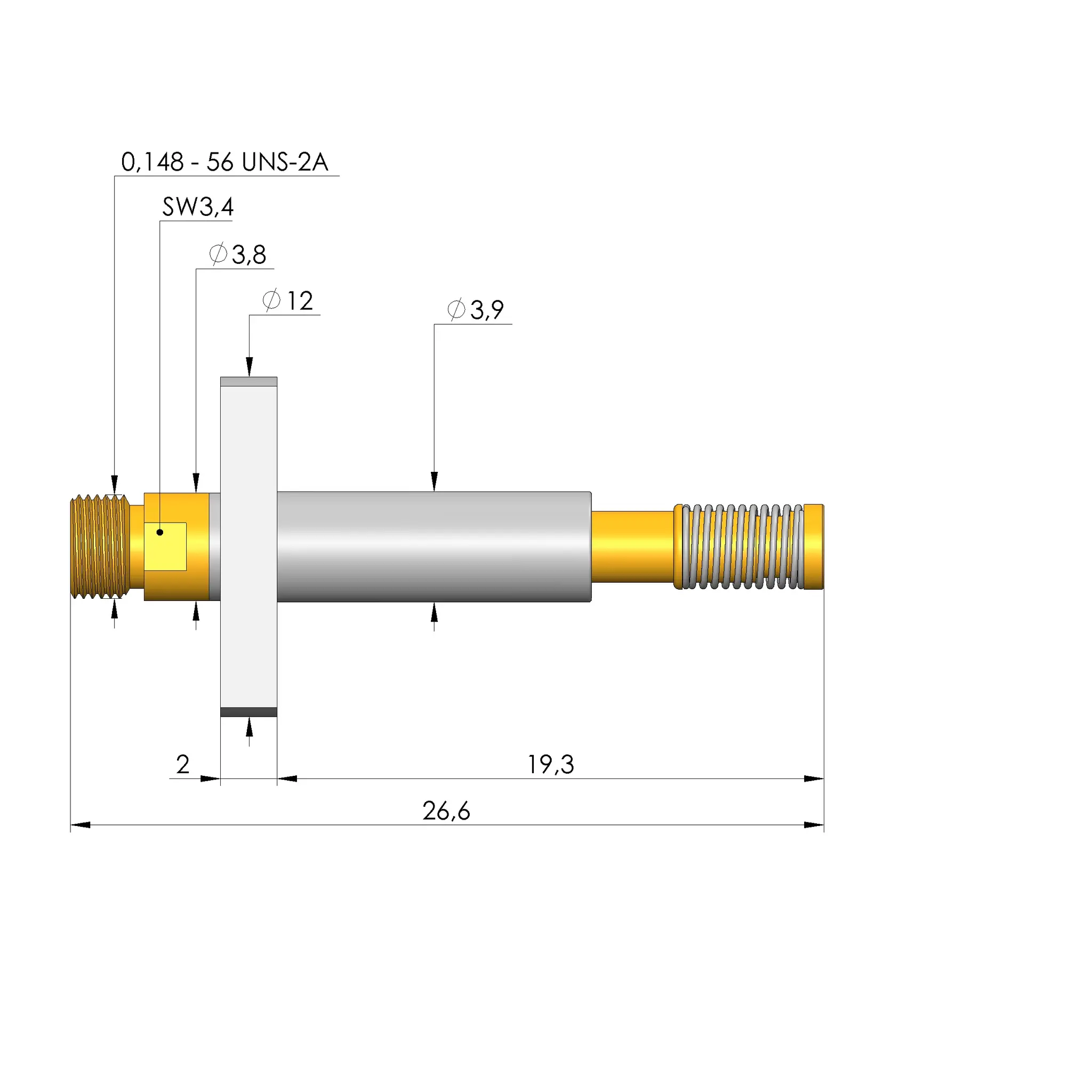 Produktfoto 1 von Ingun HFS-852 303 051 A 4043 UFL-H, Hochfrequenzstift, SKU: HFS-852-0003