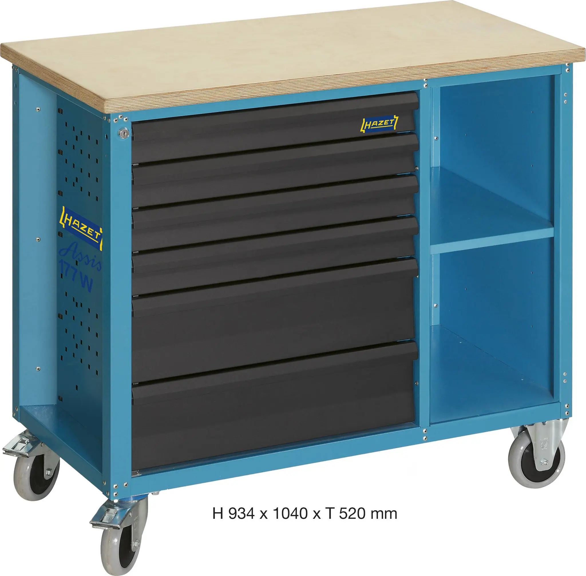 Produktfoto 1 von Hazet 177W-6, Werkbank (B x H x T) 1040 x 934 x 520mm