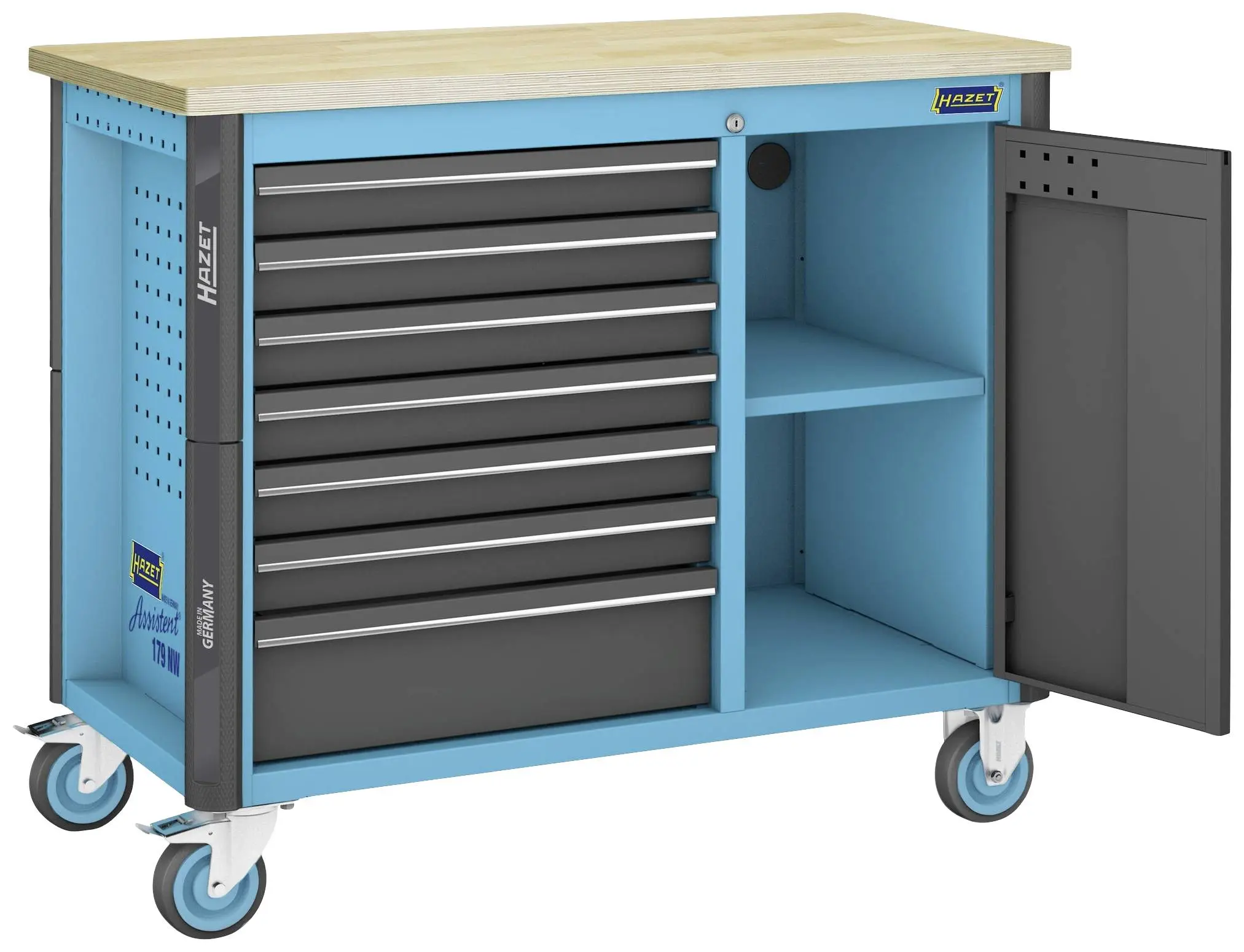 Produktfoto 1 von Hazet 179NW-7/228, Werkbank (B x H x T) 1150 x 964 x 600 mm Schwarz, Blau