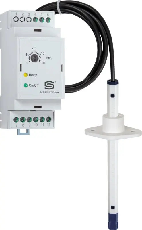 Produktfoto 1 von S+S REGELTECHNIK 1701-5113-0102-001 KHSSW-W24 DIN-Schienen-Luftstromtransmitter