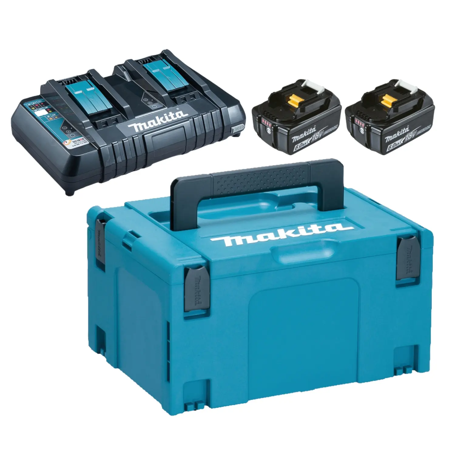 Produktfoto 1 von Makita 198077-8, Energy Kit 2x BL1860B, DC18RD