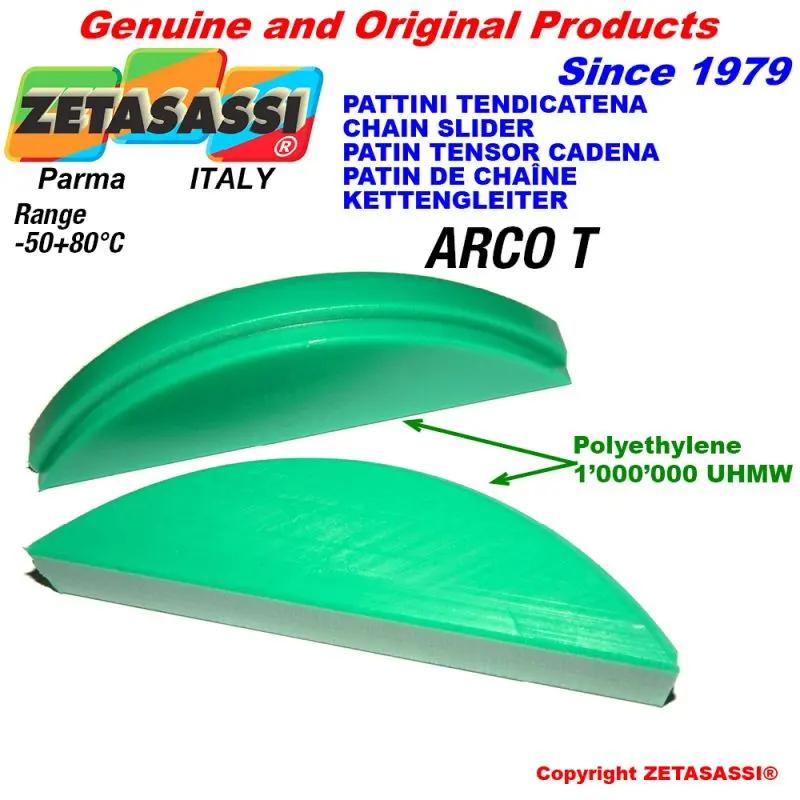 Produktfoto 1 von ZETASASSI TTTA31T Chain Slider Round Arch Head Made Of Polyethylene 1000