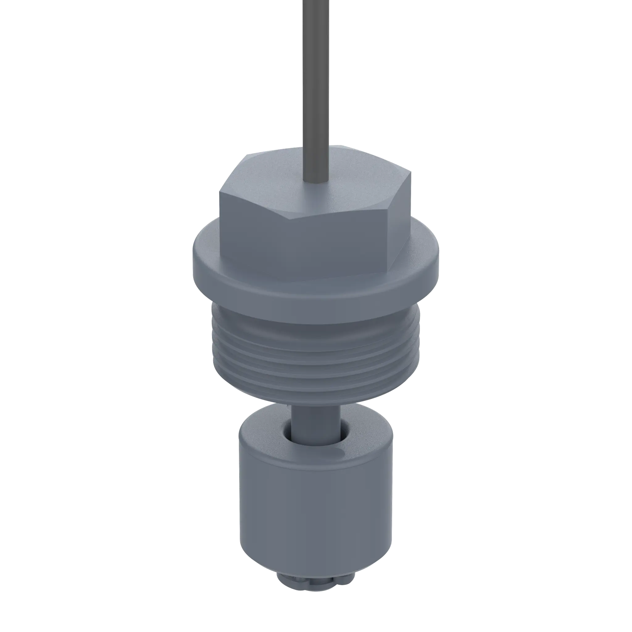 Produktfoto 1 von Elobau 204010, Miniatur Schwimmerschalter, Schließer, 48V, PVC, Gewinde G1, 1m Kabel