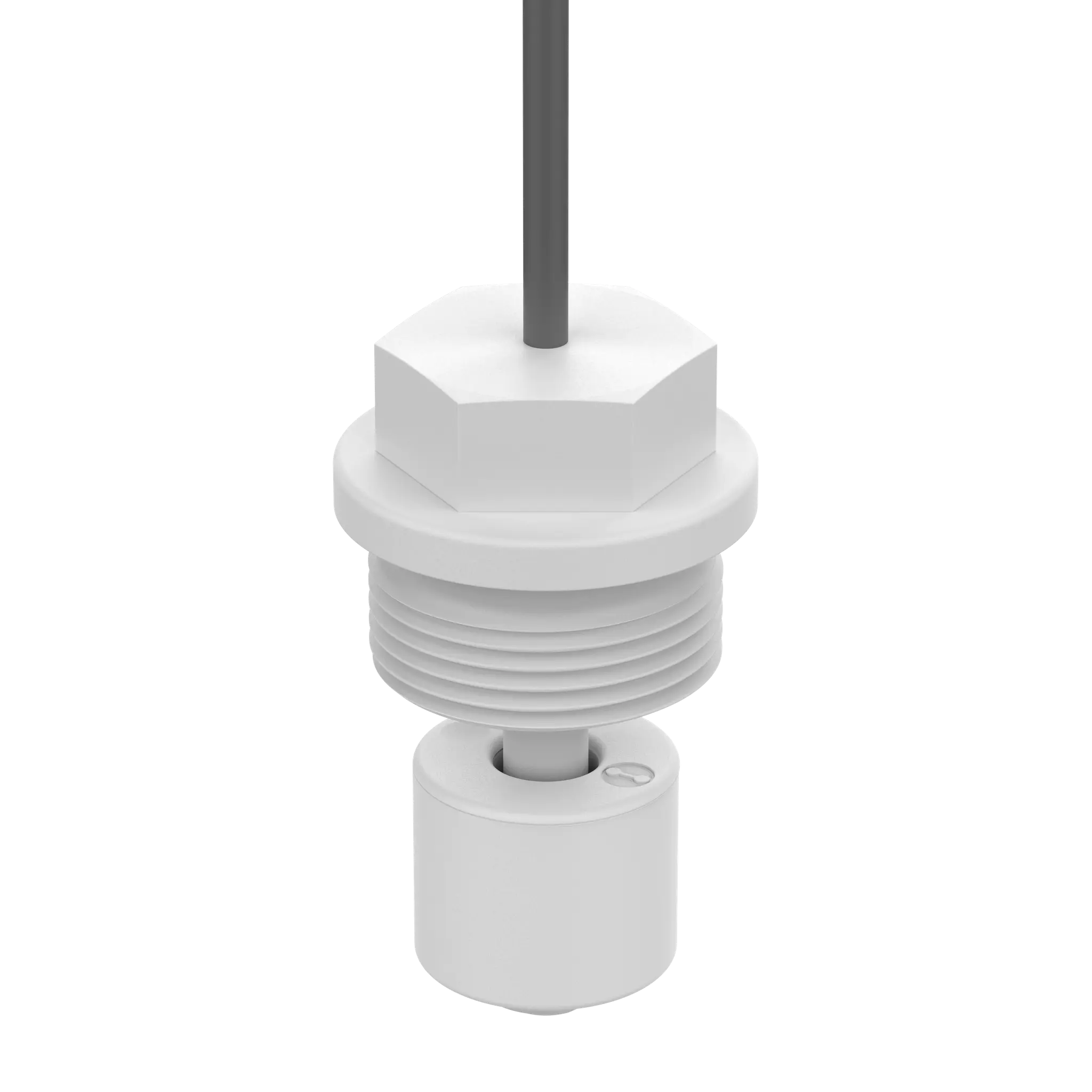 Produktfoto 1 von Elobau 204022-3, Miniatur Schwimmerschalter, Öffner, 48V, PVC, Gewinde G1, 3m Kabel