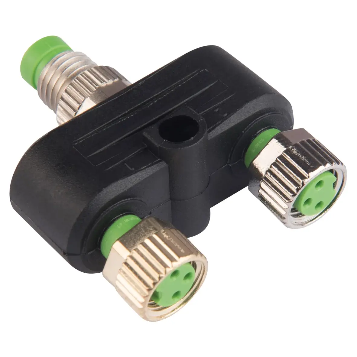 Produktfoto 1 von FIPA 20.525, T-Signalbündler 3-Pol, M8-Stecker gerade auf 2x M8-Buchse, 2x UND