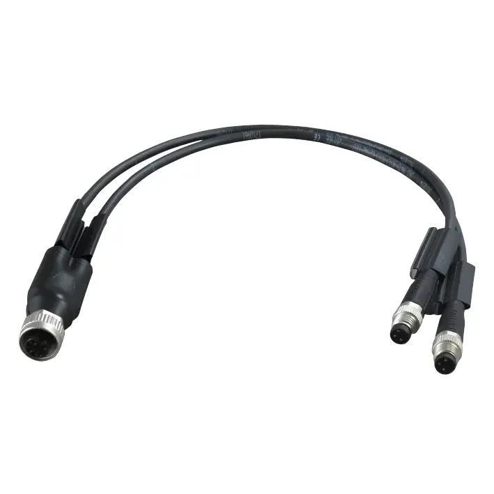 Produktfoto 1 von FIPA 20.554, Y-Adapter Buchse M12, 4-polig auf 2x Stecker M8, 3-polig,
