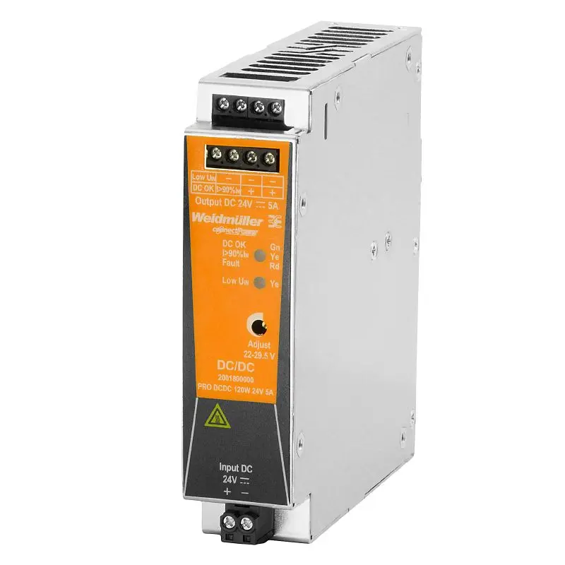 Produktfoto 1 von Weidmüller PRO DCDC 120W 24V 5A, DC/DC-Wandler, P/n: 2001800000